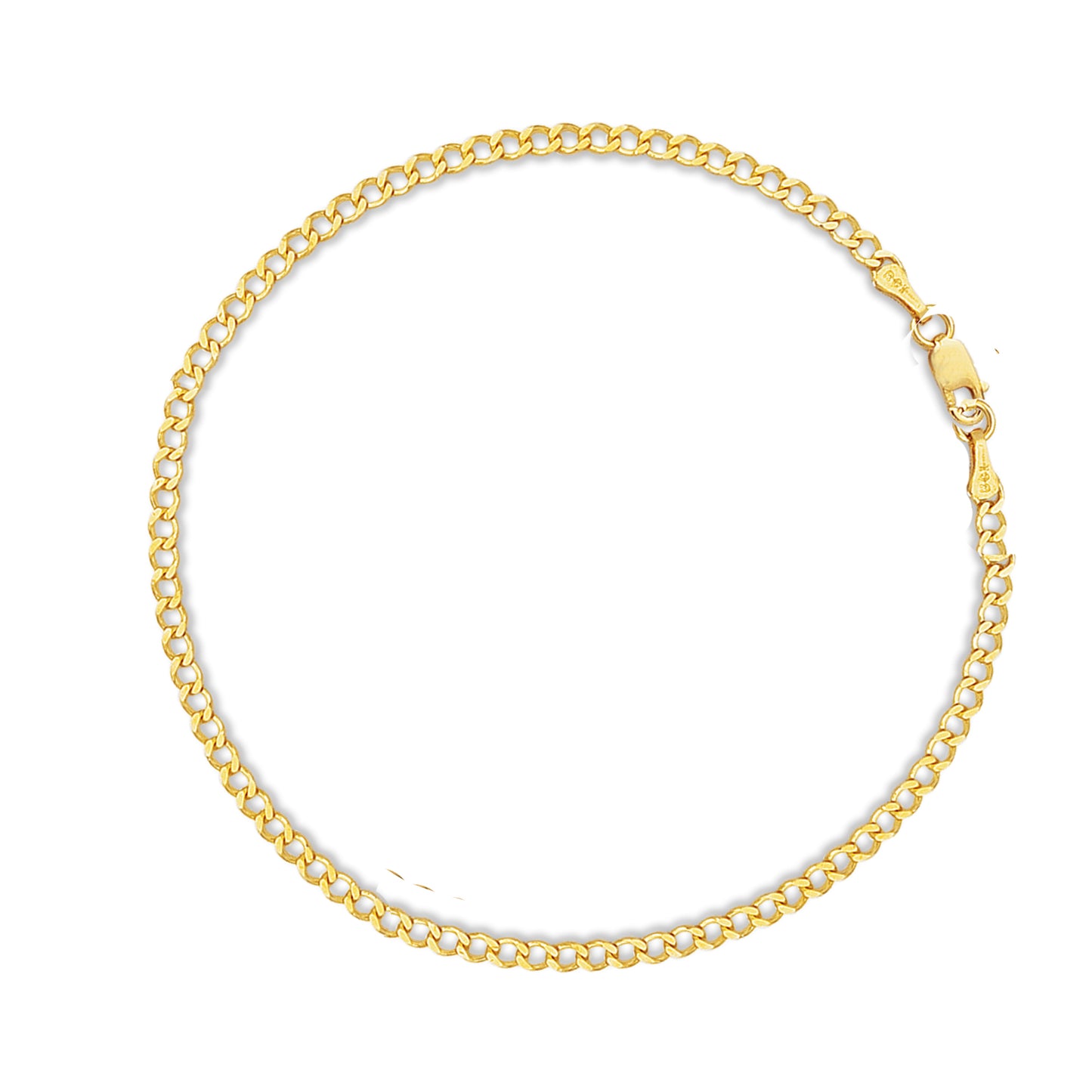 Ritatephens Sterling Silver or Gold Plated Rhodium Finished Curb Link Anklet – 2mm Ankle Chain, Elegant 10" and 11" Foot Jewelry, Classic Curb Link Ankle Bracelet