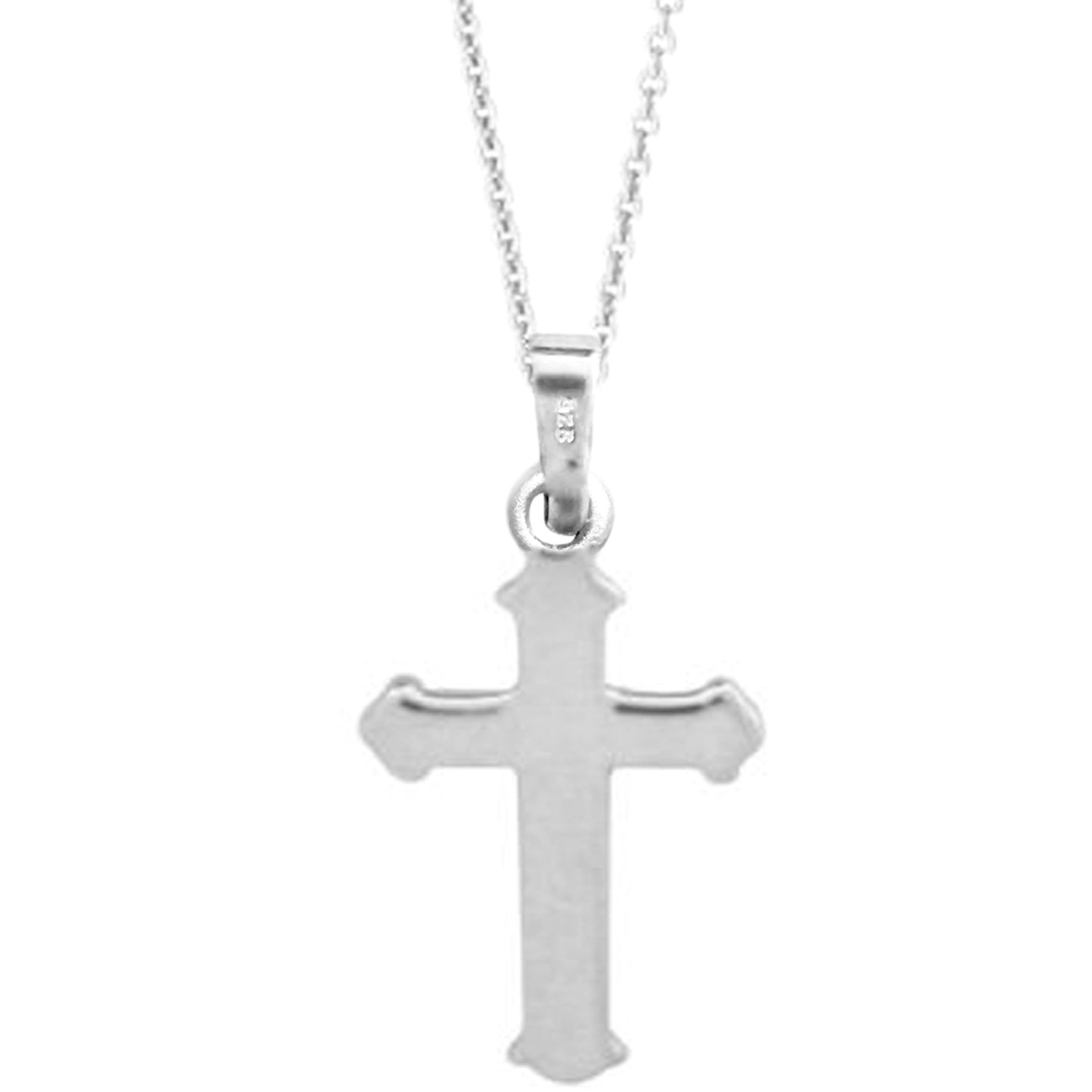 Ritastephens Elegant Sterling Silver Baby Cross Necklace – 16"-18" Adjustable Curved Sideways Design