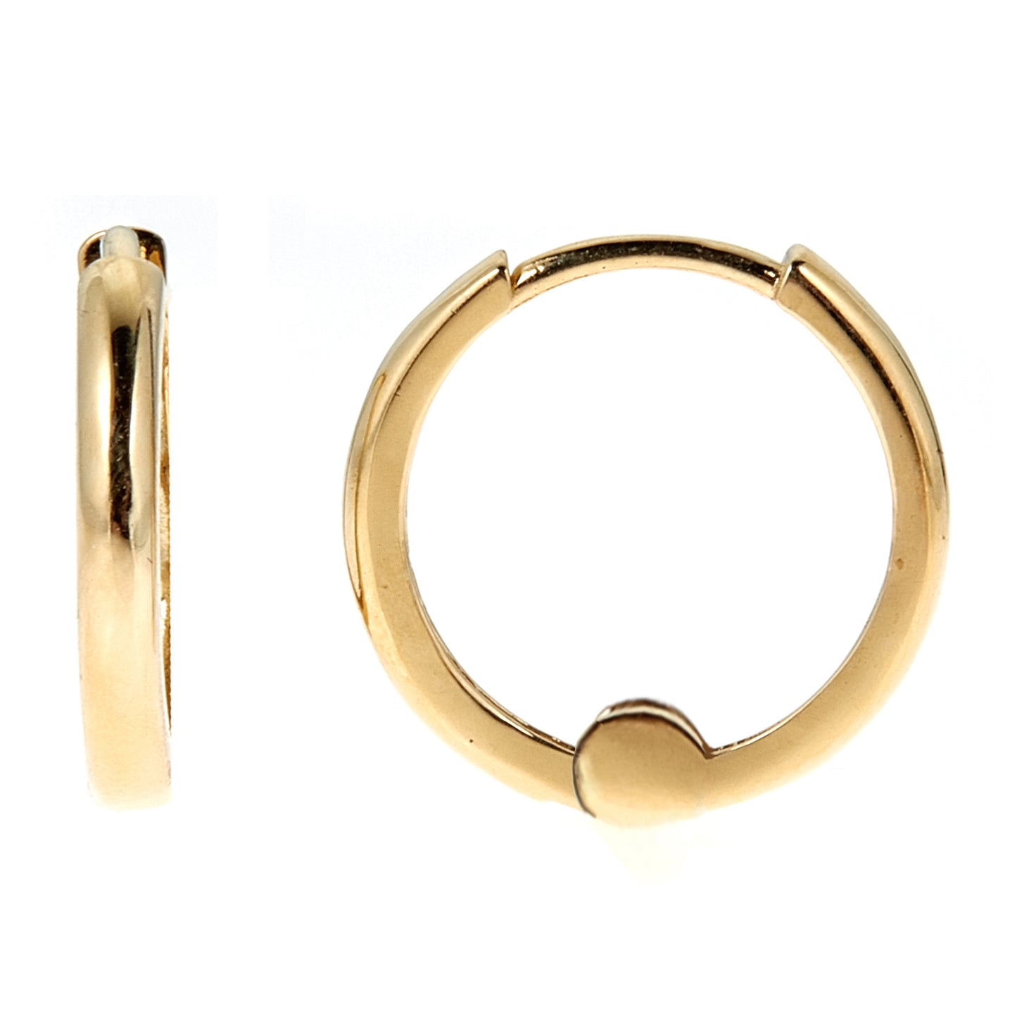 Ritastephens 14k Solid Yellow Gold Baby Huggy Huggies Earrings - 1.5 x 9mm Small Gold Hoops, Elegant Tiny Huggies for Kids, Compact and Classic Yellow Gold Baby Earrings, 14k Gold Small Huggies