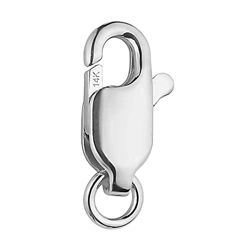 Ritastephens 14K Solid White Gold Lobster Lock Clasp – Premium Quality Claw Closure, Made in Italy, Exquisite Craftsmanship