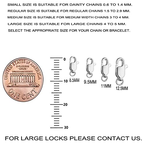 Ritastephens 14K Solid White Gold Lobster Lock Clasp – Premium Quality Claw Closure, Made in Italy, Exquisite Craftsmanship