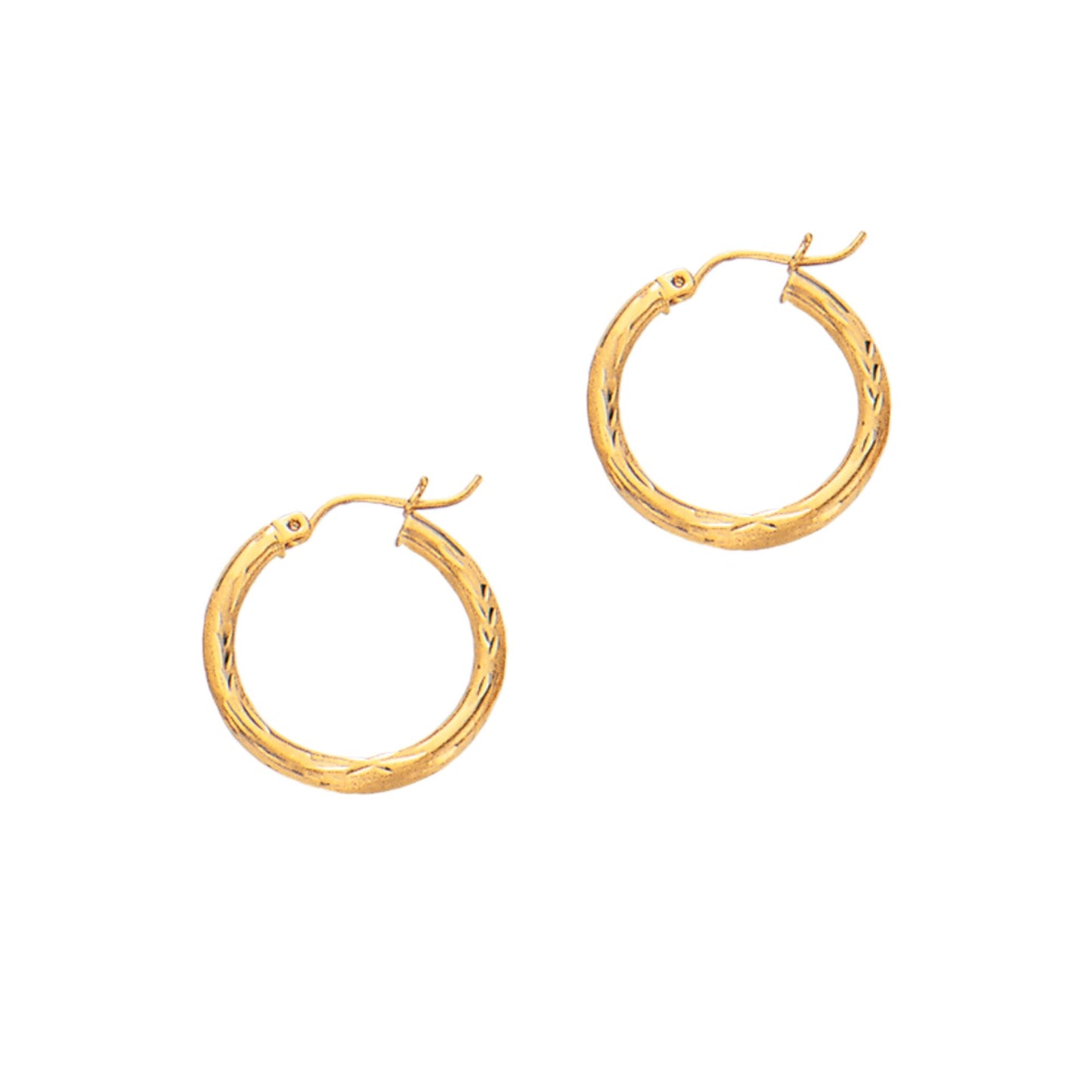 Ritastephens 14K Real Yellow Gold Tubular Hoop Earrings - 3x20mm, Elegant New Gold Hoops, Classic 14K Yellow Gold Design, Polished & Timeless