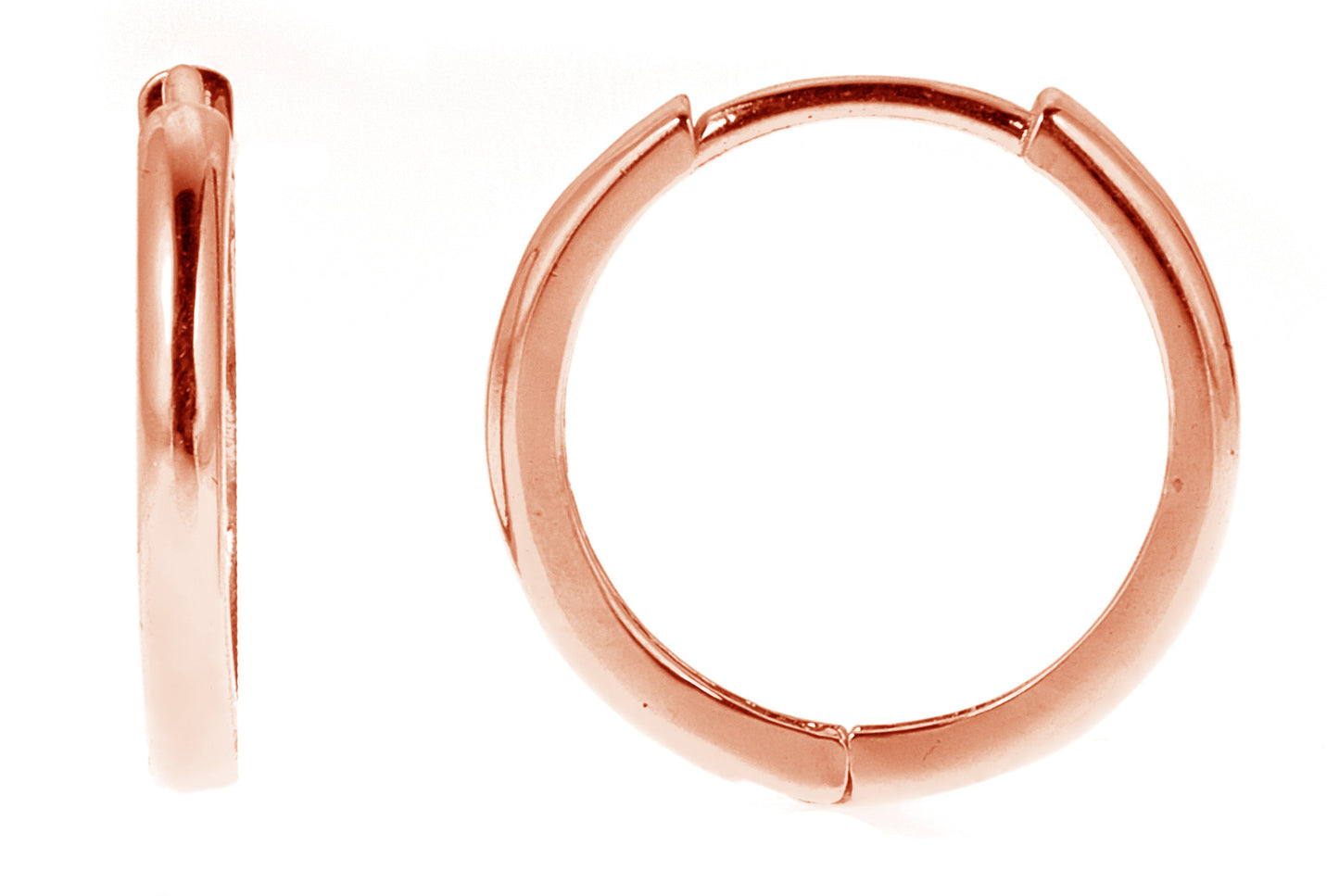 14k Rose Pink Gold Huggies Earrings Hoops 2x13 Mm