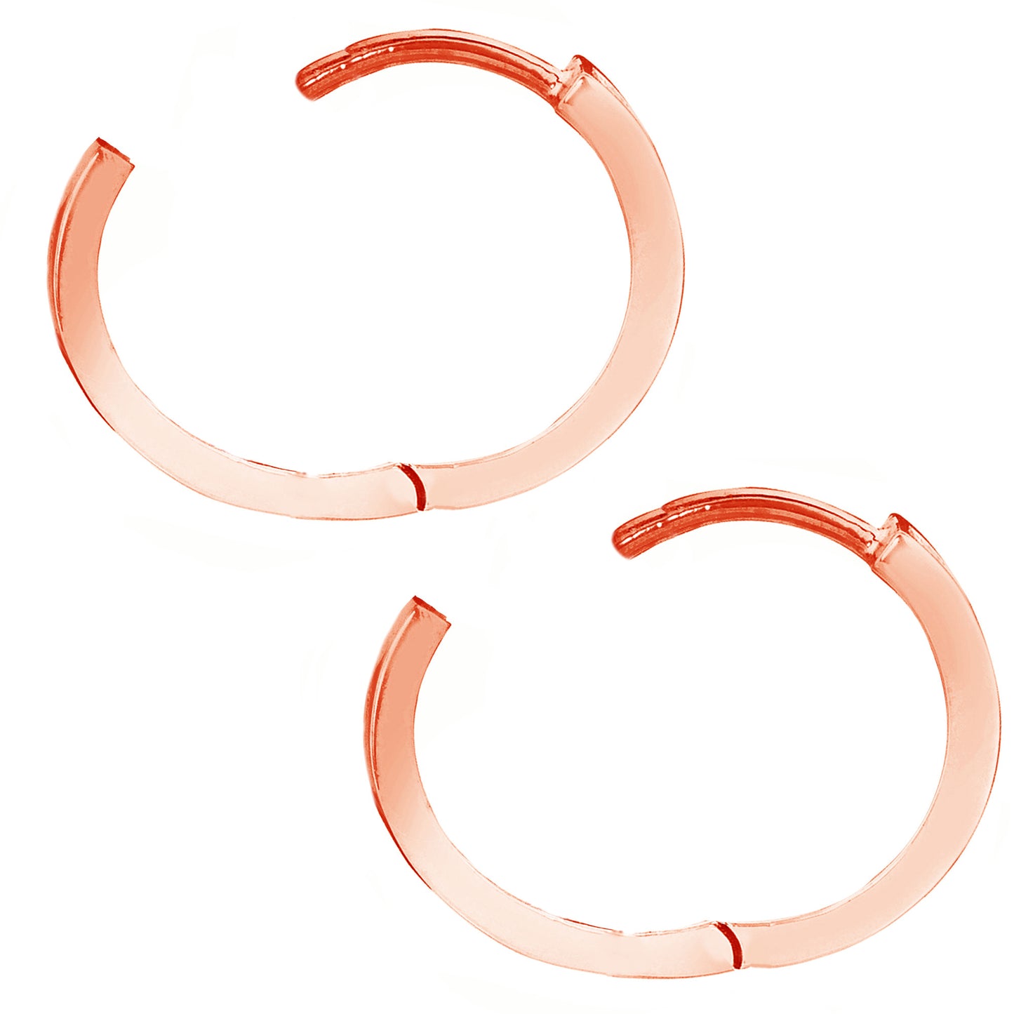 14k Rose Pink Gold Tubular Small Huggy Hoops Earrings 2x11 Mm