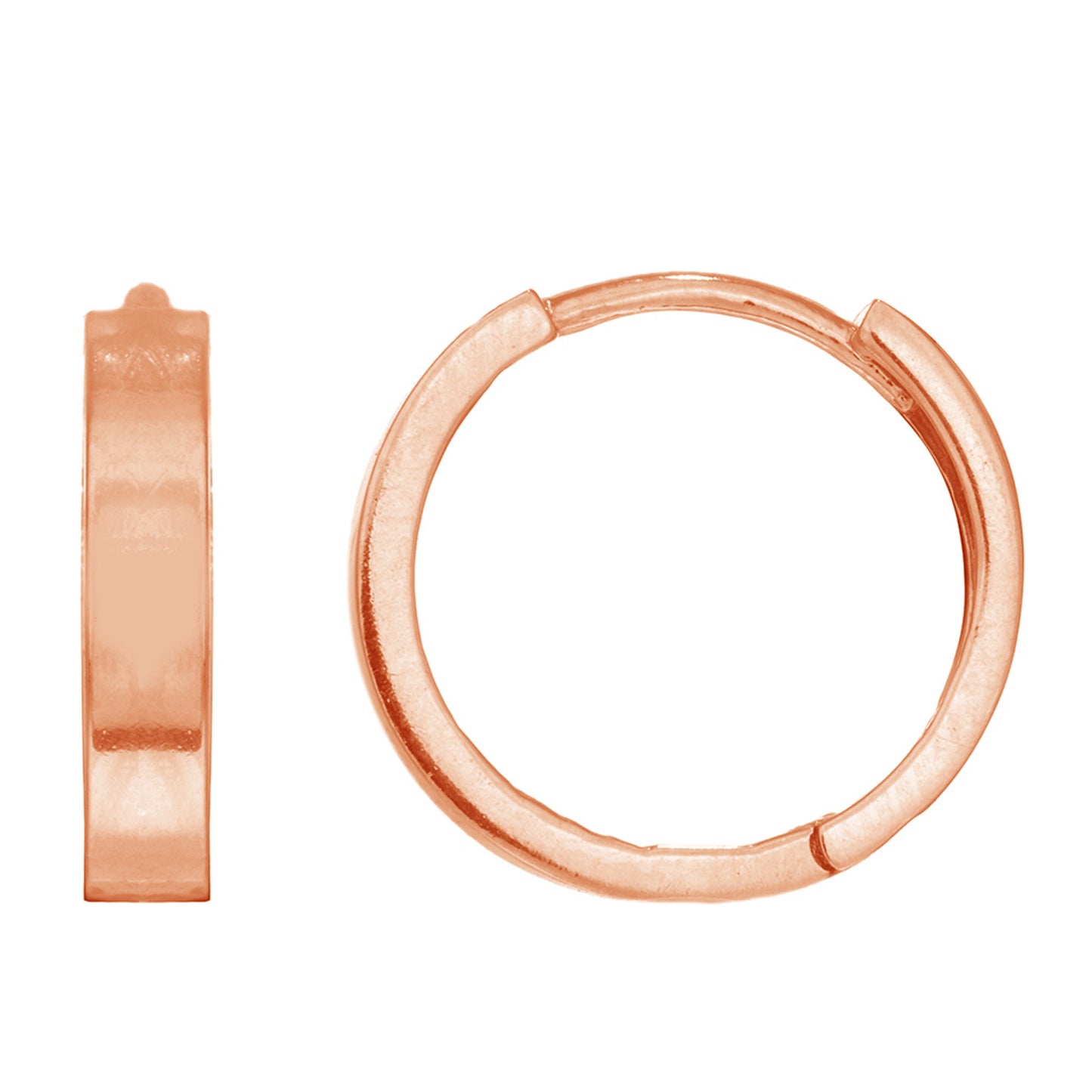 14k Rose Pink Gold Tubular Small Huggy Hoops Earrings 2x11 Mm