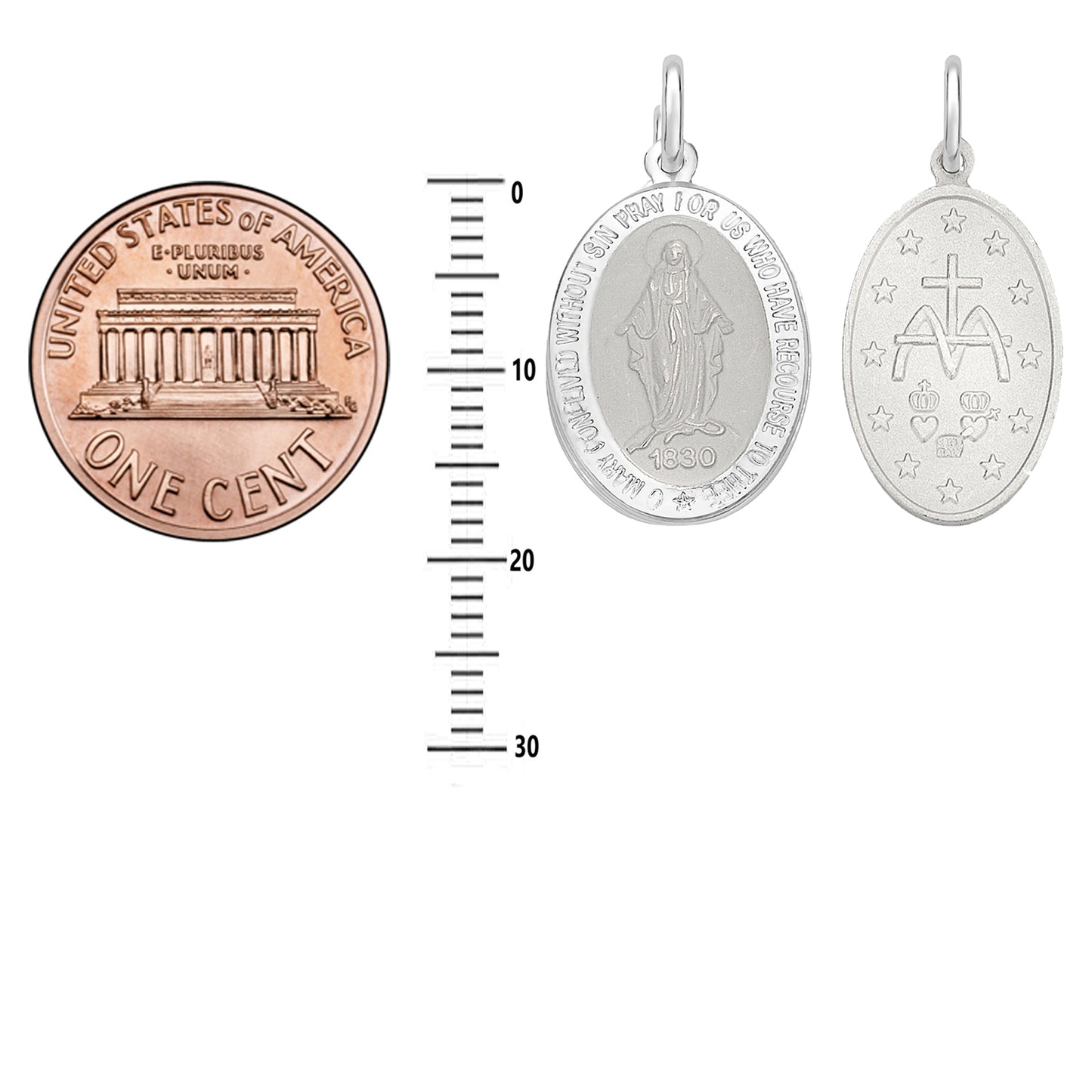 Ritastephens Sterling Silver Miraculous Mary Medal Pendant Necklace - 18mm Italian | Elegant Religious Jewelry for Women, Hypoallergenic & Timeless Design