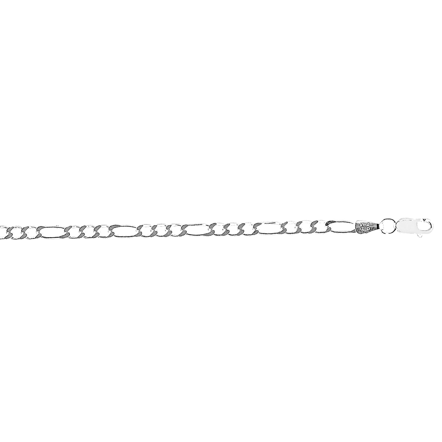 Ritastephens Elegant Sterling Silver Italian Figaro Link Chain Necklace - 2.1mm, Classic Design