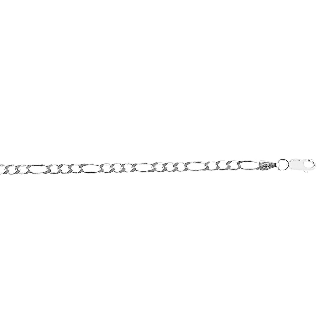 Ritastephens Sterling Silver Italian 2.1mm Figaro Link Chain Necklace