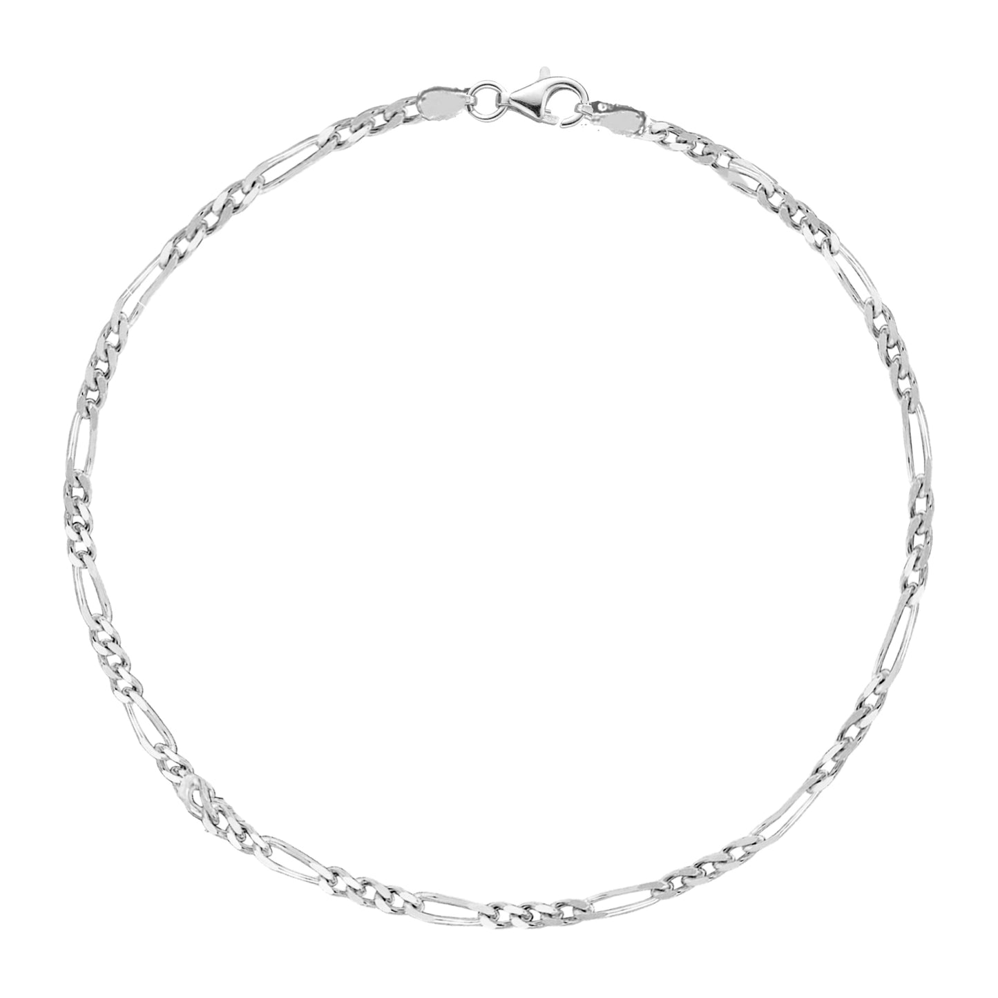 Ritastephens 1.8mm Sterling Silver Italian Figaro Anklet