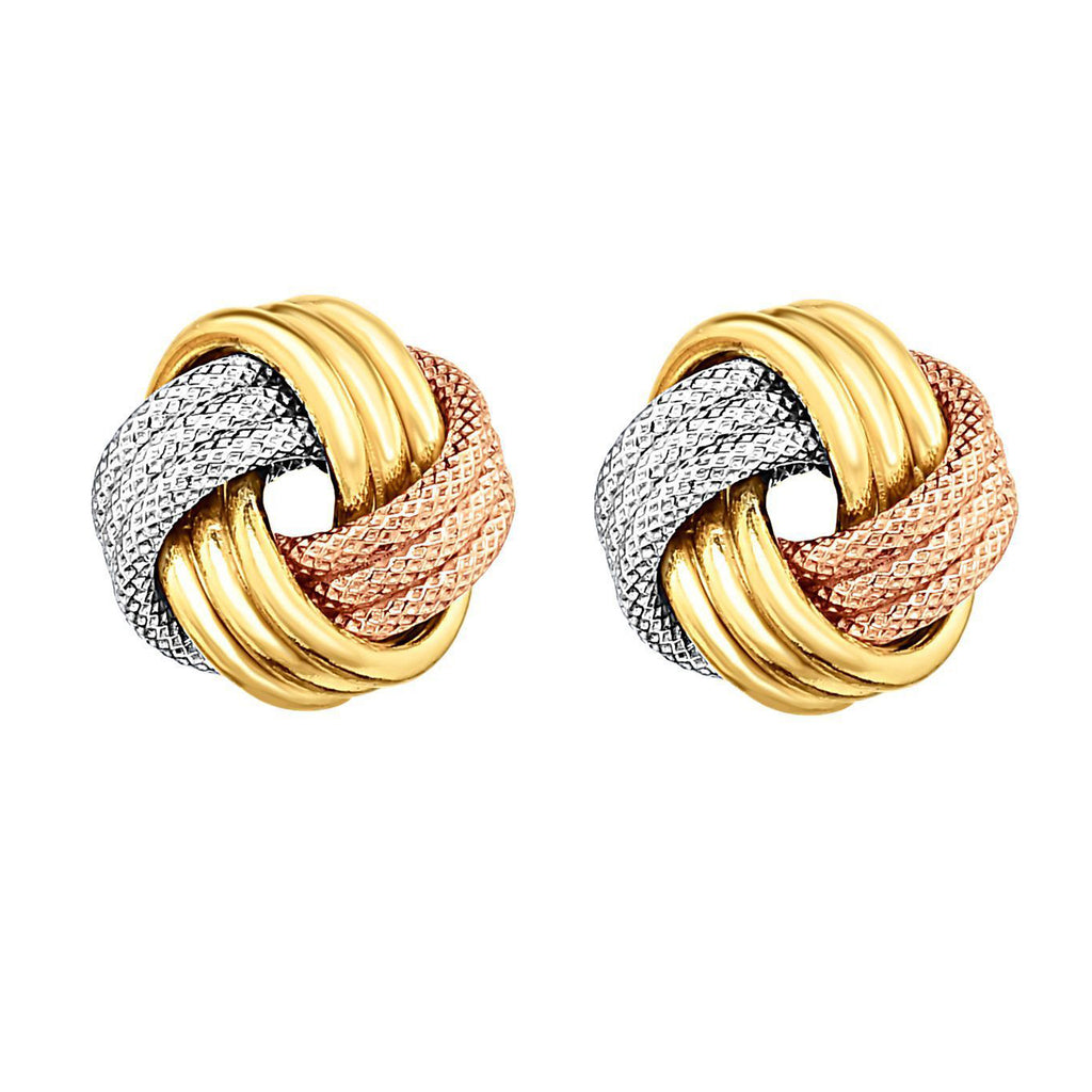 Ritastephens 14k Multi Color Solid Gold Loveknot Love Knot Stud Earrings 10 Mm