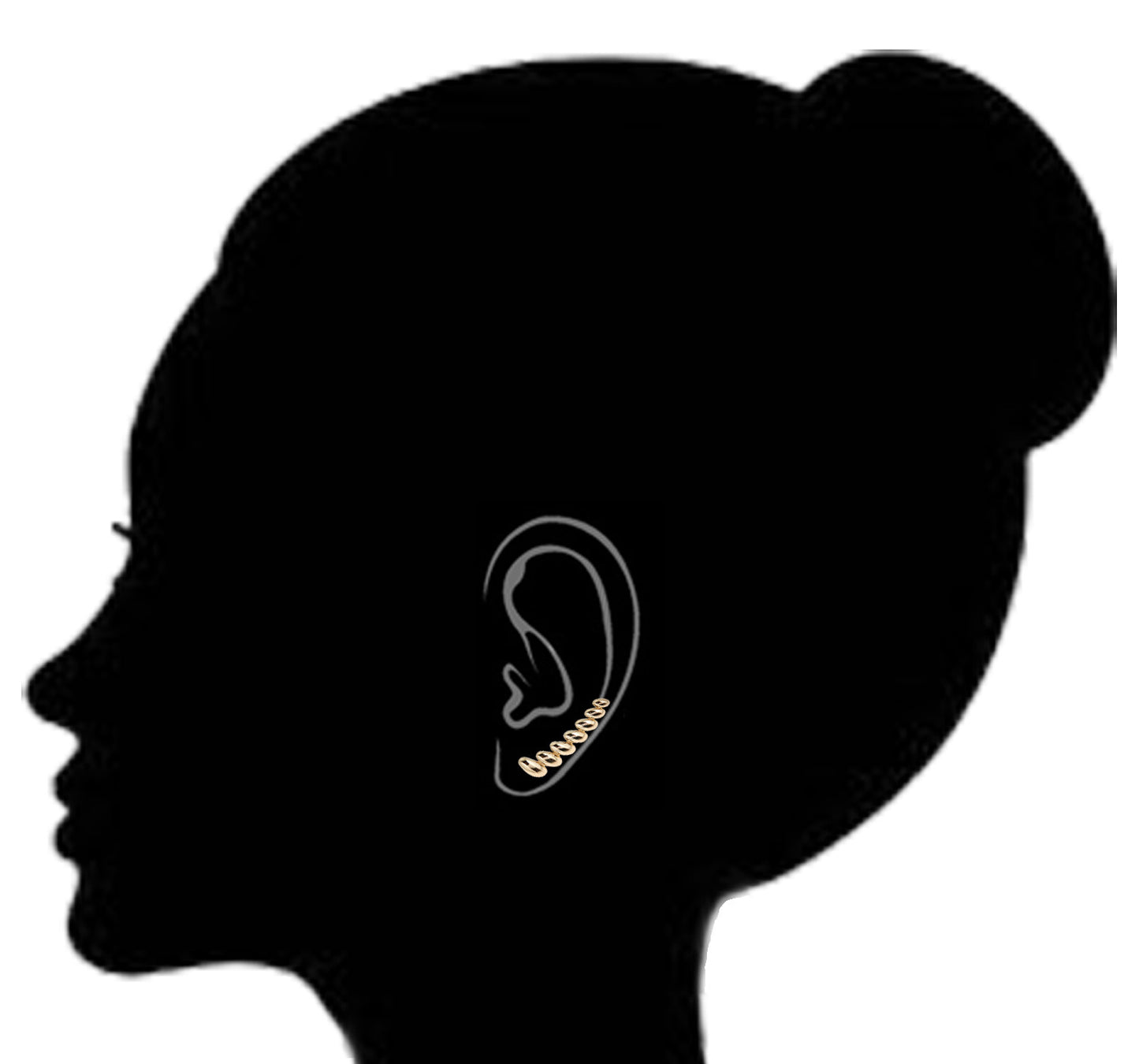 14k Yellow Gold San Marco Ribbed Ear Climber Crawler Earrings 24 Mm
