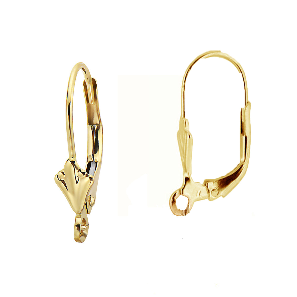 Ritastephens 14k Solid Yellow or White Gold Barbell Eyebrow Ring with Hypoallergenic 16 Gauge Body Jewelry - Perfect for Stylish Piercing Enthusiasts