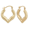 Faceted Heart Hoop Earrings | Real 10K Yellow Gold | Dainty & Elegant