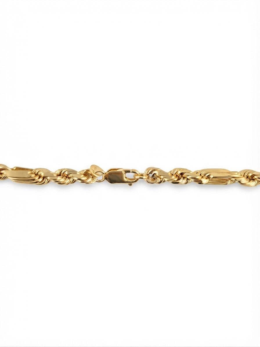925 Sterling Silver Gold Plated Figarope Chain Necklace – 4mm, 22" or 24"