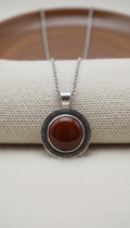 Chestnut silver pendant necklace