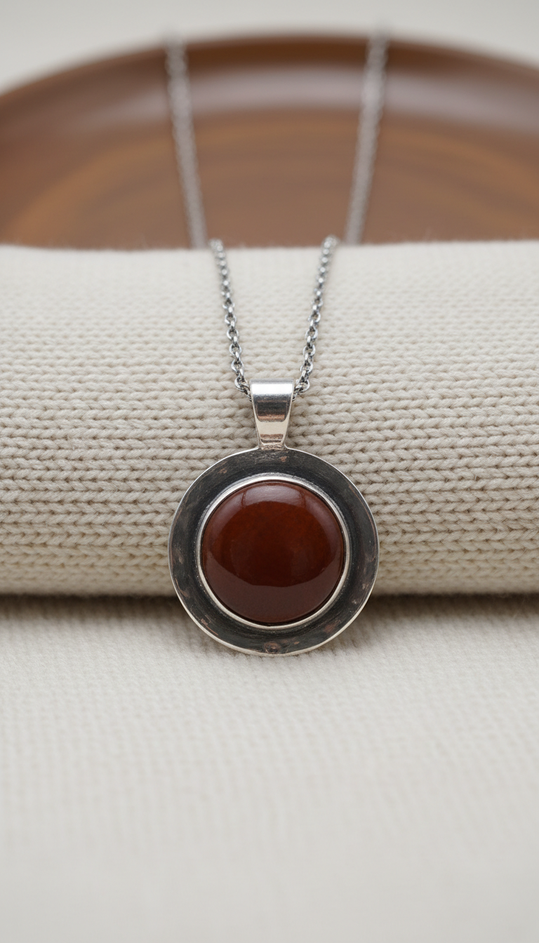 Chestnut silver pendant necklace