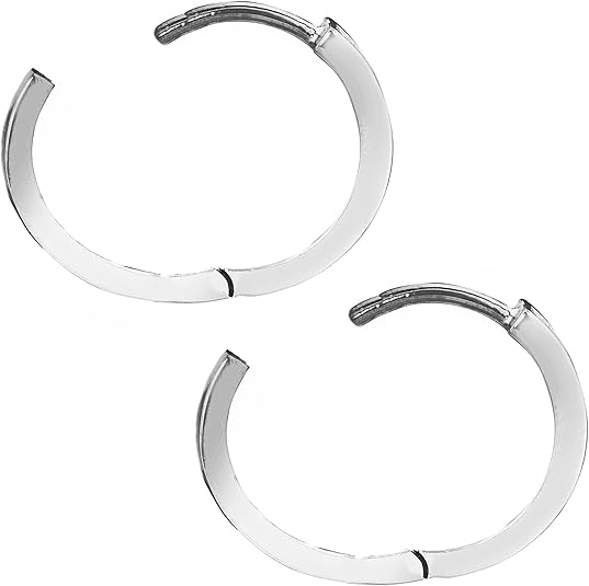 Ritastephens 10K Real Yellow Gold Square Tube Huggie Hoop Earrings | Unisex | 15mm x 2.5mm