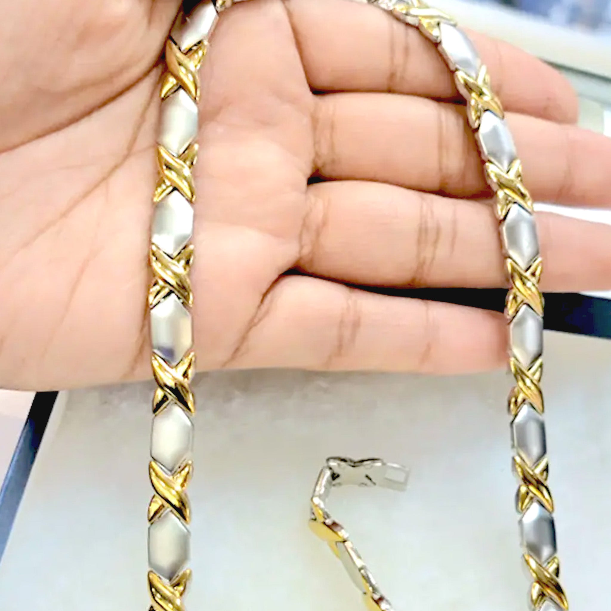 Hugs and Kisses Necklace and Bracelet Jewlry gift Set - Stainless Steel available in 4 variations