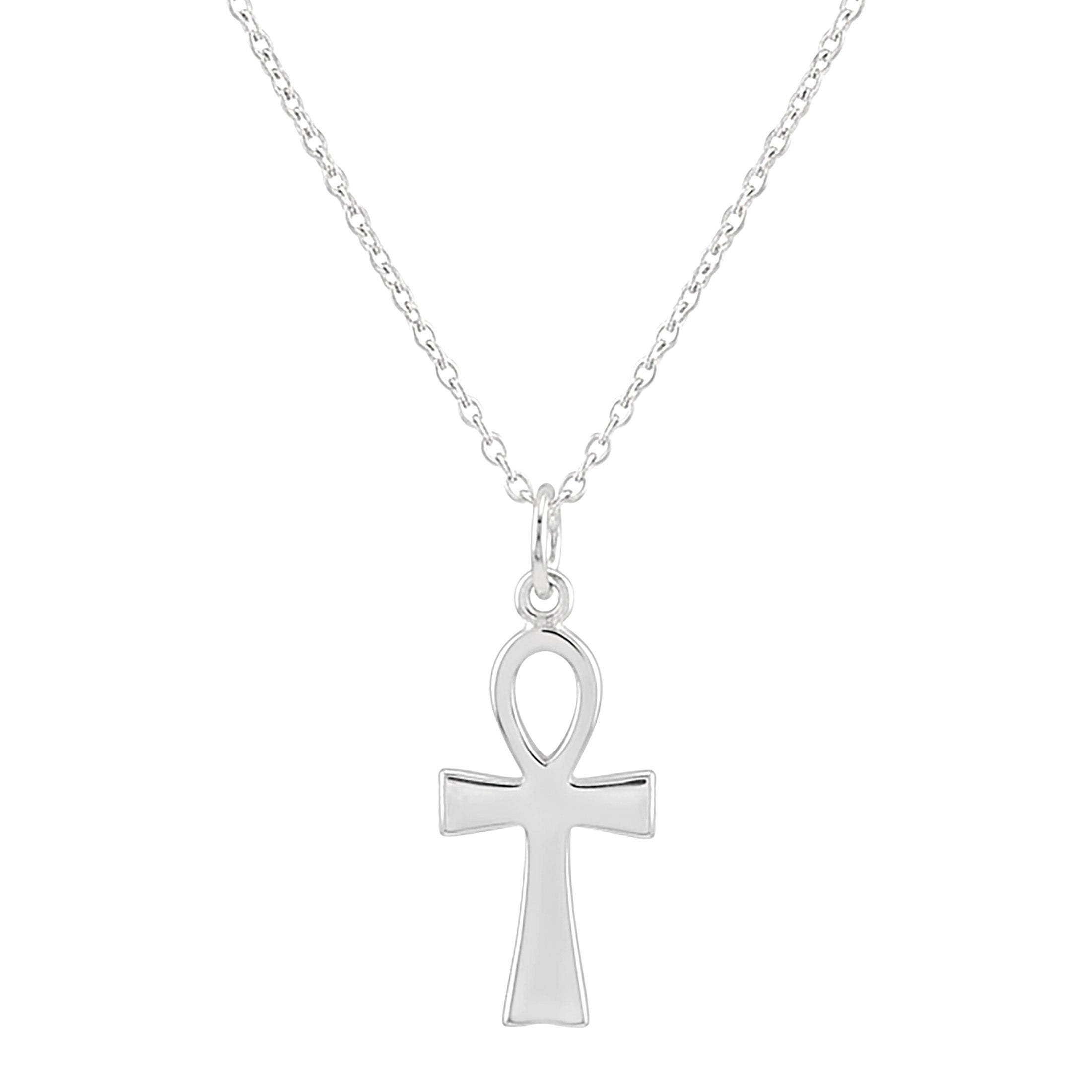 Ankh Cross Necklace - 925 Sterling Silver Egyptian Key of Life Pendant