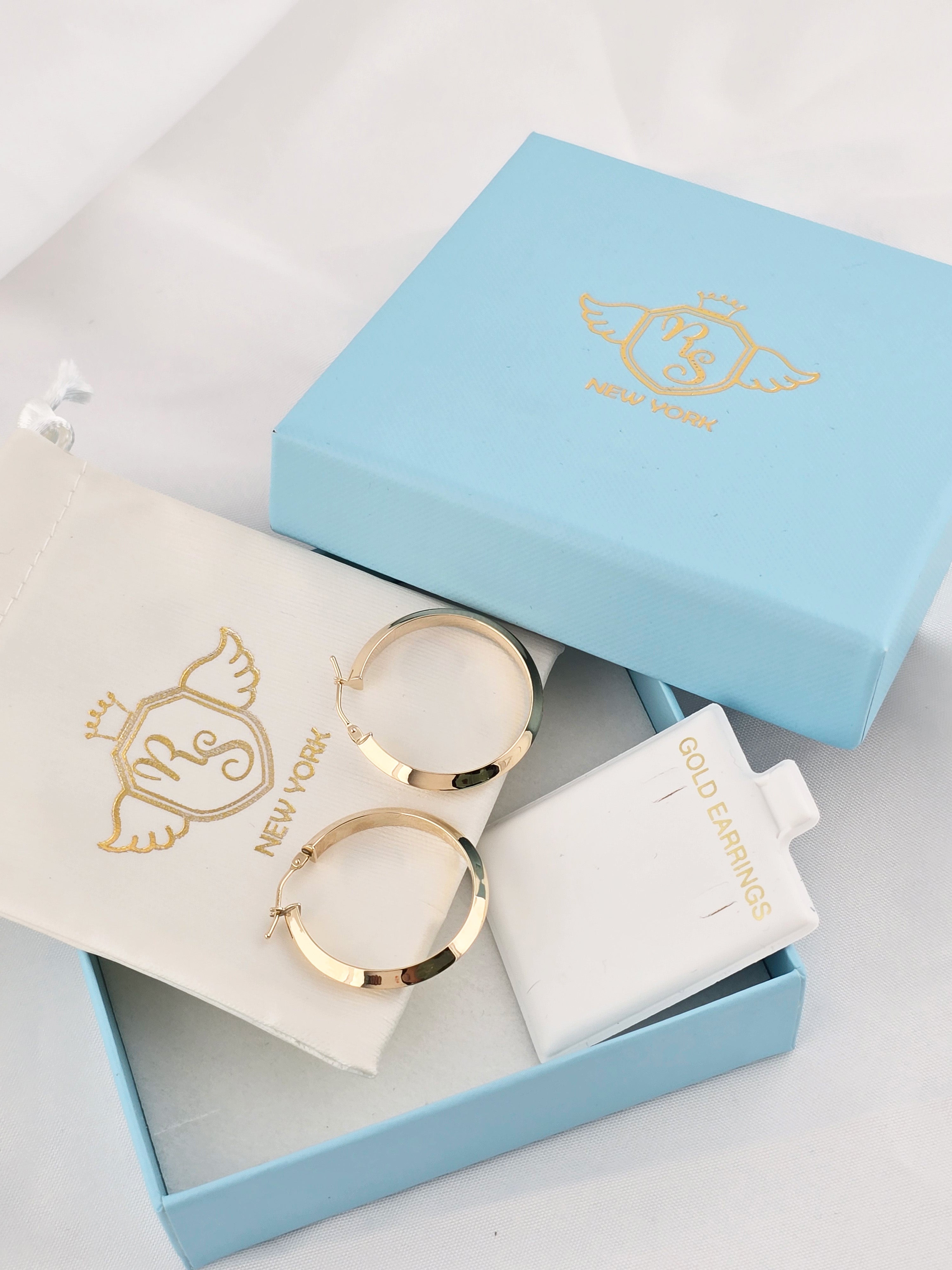 14K Yellow Gold Classic Hoop Earrings – 29mm