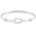 Sterling Silver Buckle Bangle Bracelet – 925 Hook & Eye Cuff