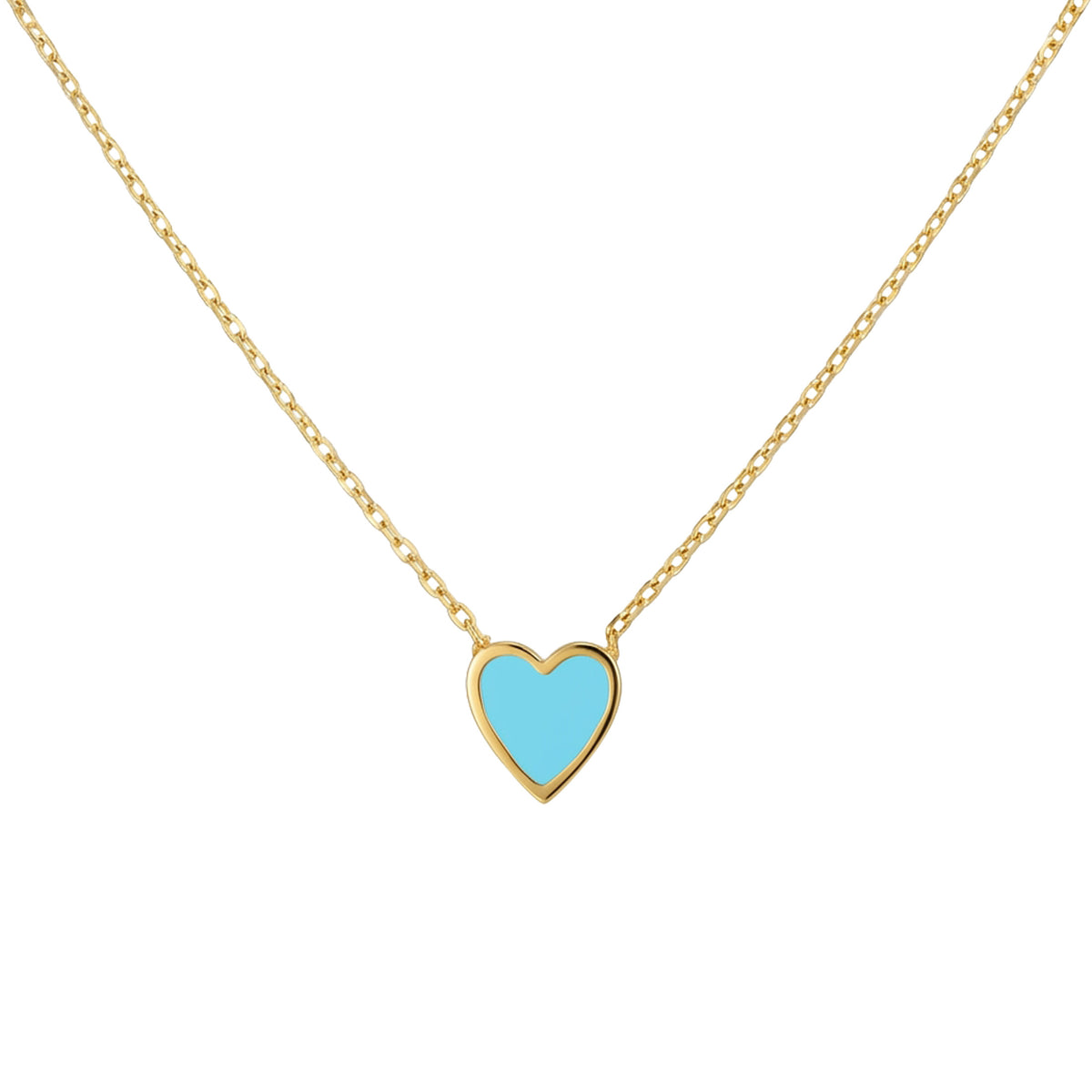 Heart Necklace 18 Inches-yellow Gold Overlay real sterling silver 925-gift ready