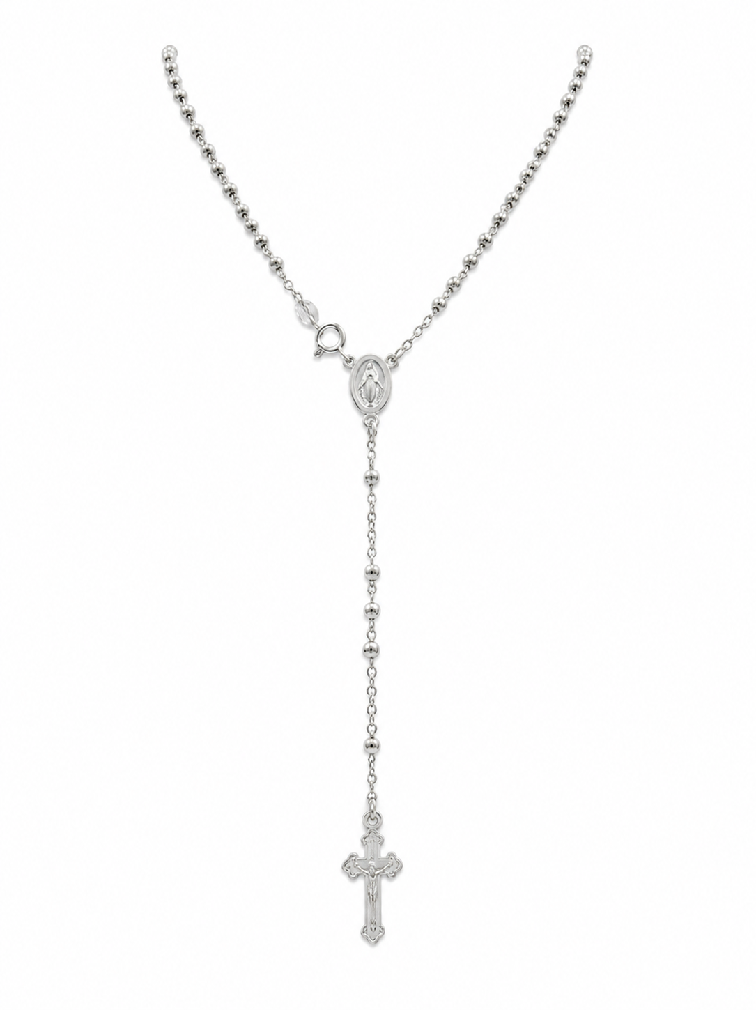 Sterling Silver Gold Plated Miraculous Medal Rosary, Dainty Faith Jewelry