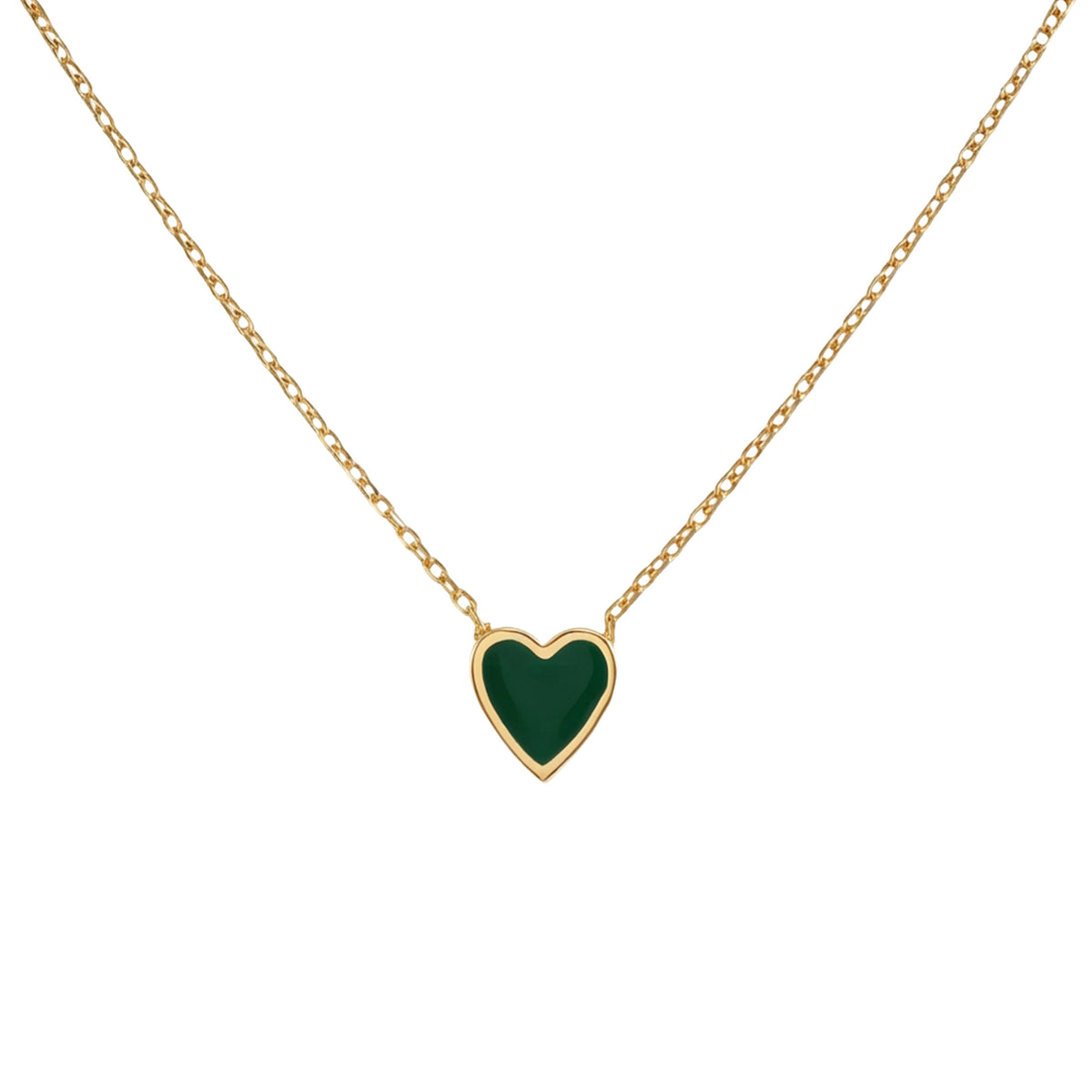 Heart Necklace 18 Inches-yellow Gold Overlay real sterling silver 925-gift ready