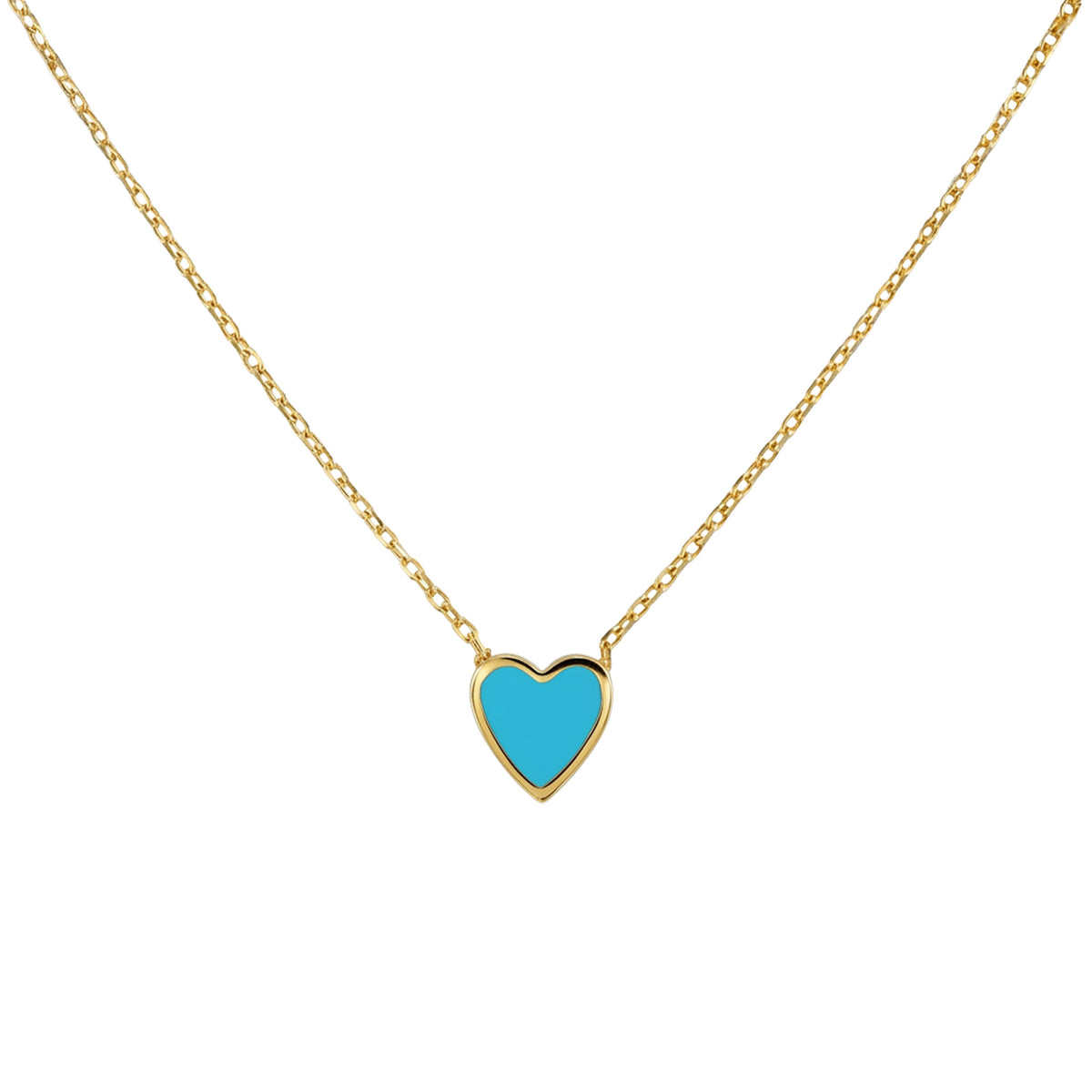 Heart Necklace 18 Inches-yellow Gold Overlay real sterling silver 925-gift ready