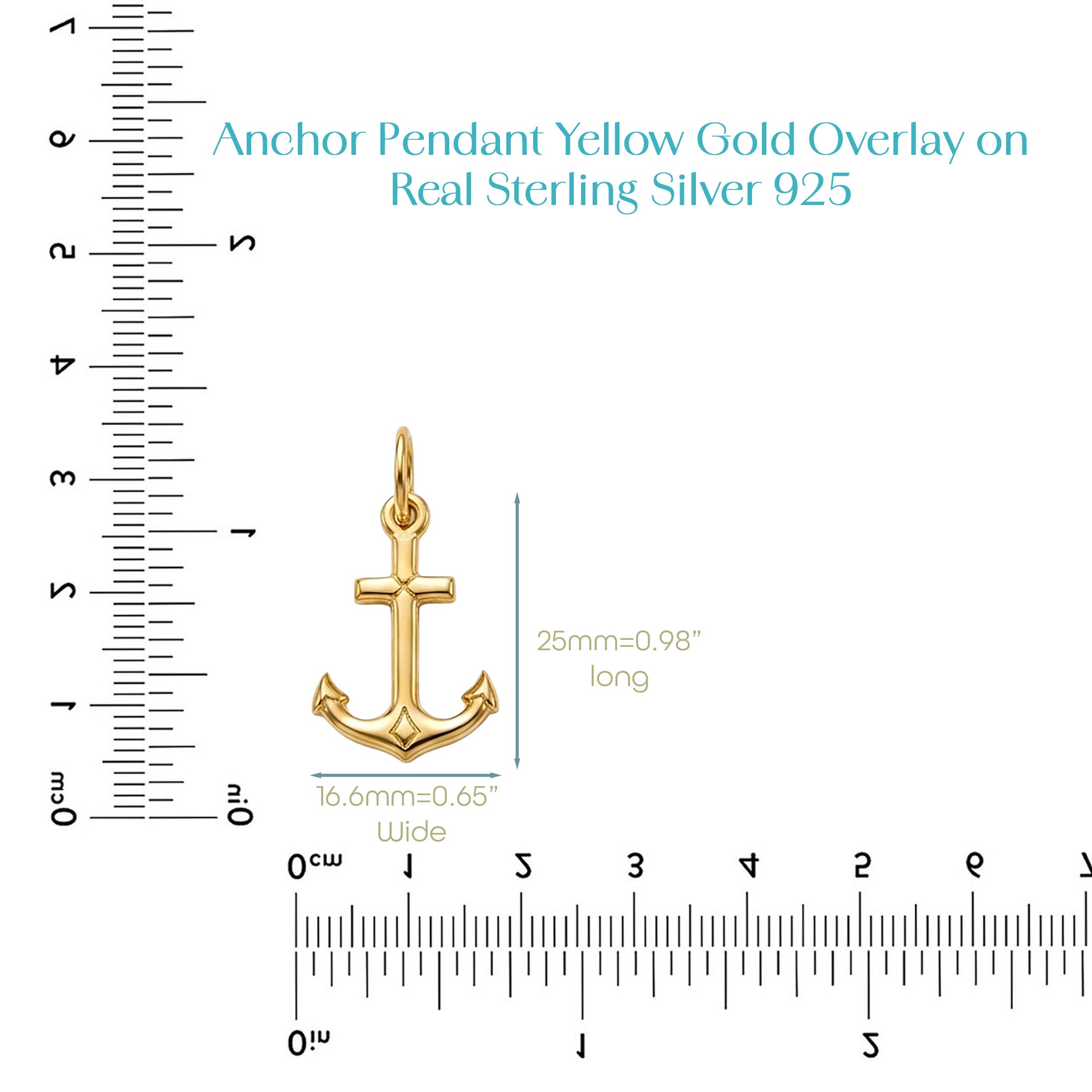 Gold Overlay 925 Sterling Silver Anchor Necklace Set – His & Hers Matching Couple Jewelry
