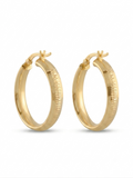 Faceted Diamond-Cut Hoop Earrings in 925 Sterling Silver & Gold Plated (25mm)