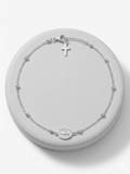 Sterling Silver Miraculous Medal Rosary Anklet with Cross, Adjustable Dainty Faith Jewelry