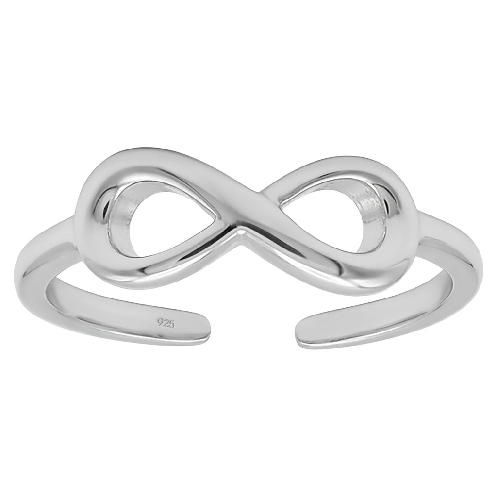 Infinity Toe Ring – 925 Sterling Silver Adjustable Open Band
