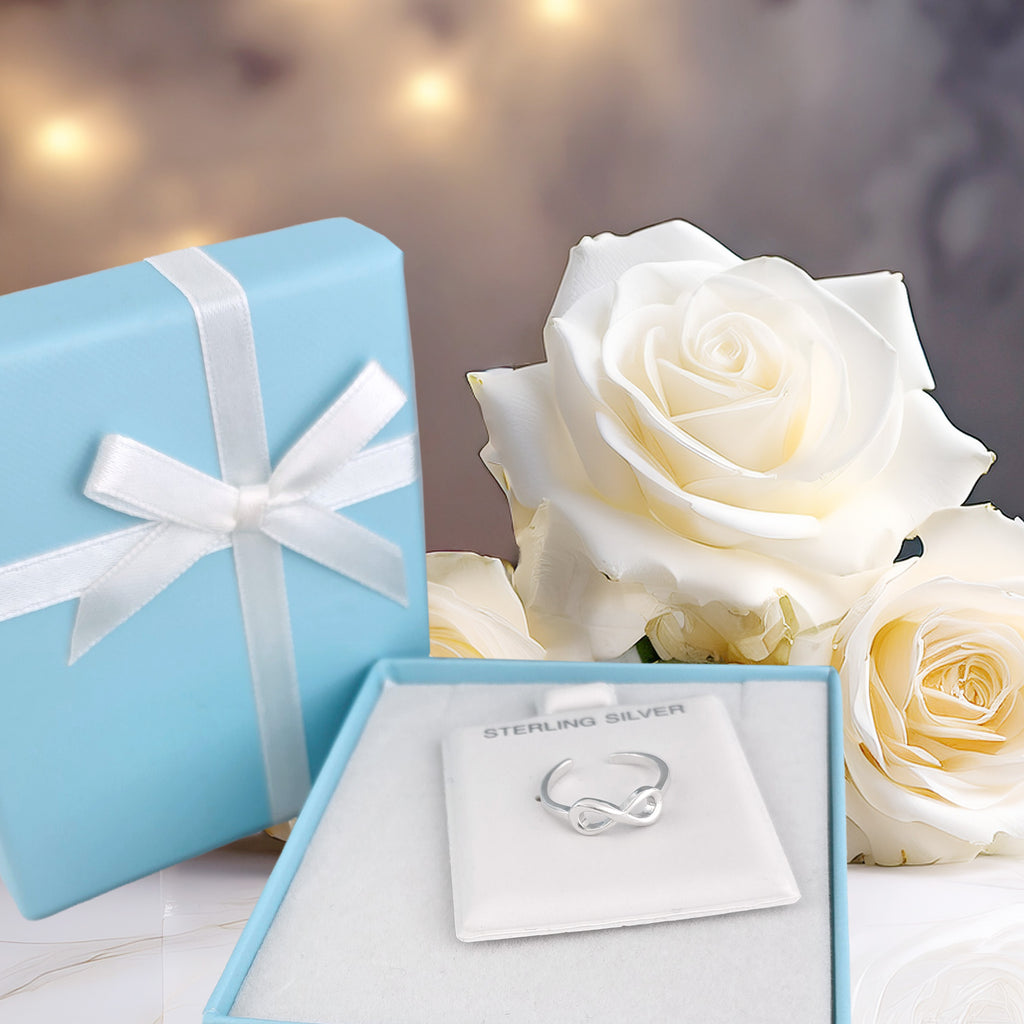 Infinity Toe Ring – 925 Sterling Silver Adjustable Open Band