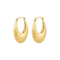 14K Gold Chunky Oval Hoop Earrings