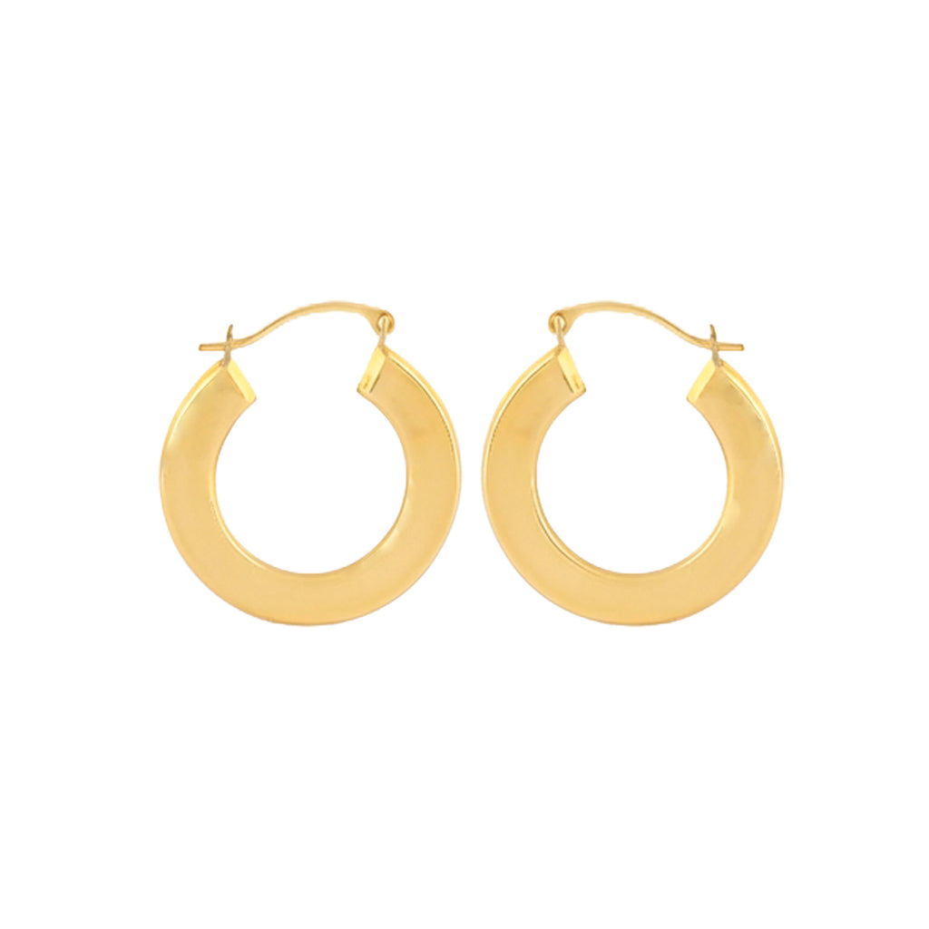 Classic Real 14k Yellow Gold Hoop Earrings (23mm x 4mm)