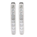 925 Sterling Silver CZ Huggie Hoop Earrings – 19mm Hinged Hoops