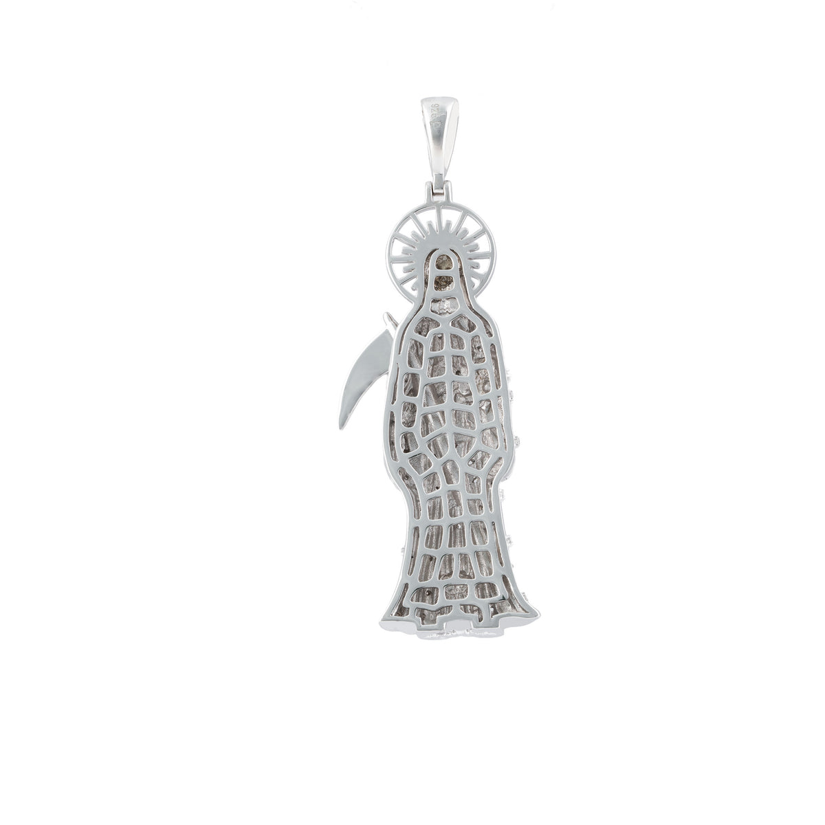 La Santa Muerte Holy Death Grim Reaper Pendant | 925 Sterling Silver Necklace