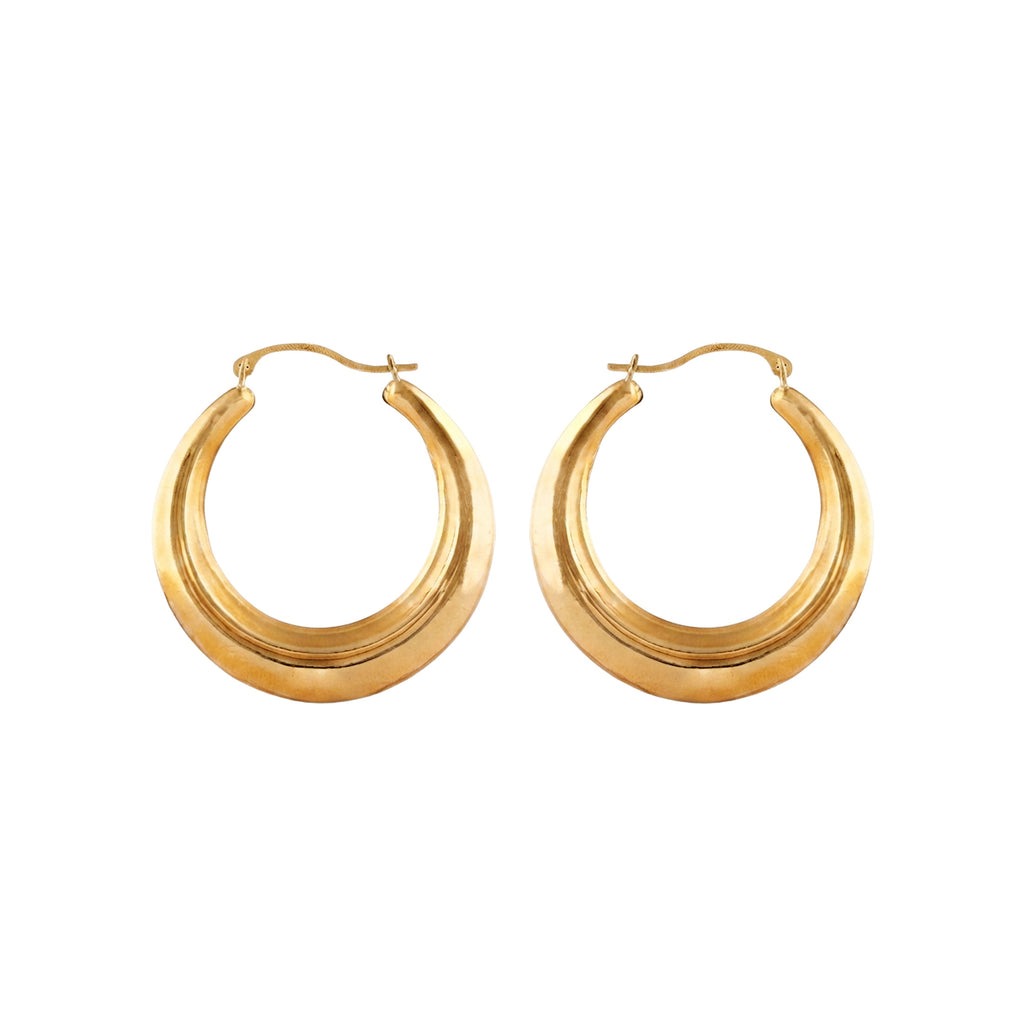 Real 10K Yellow Gold Classic Hoop Earrings – 30mm