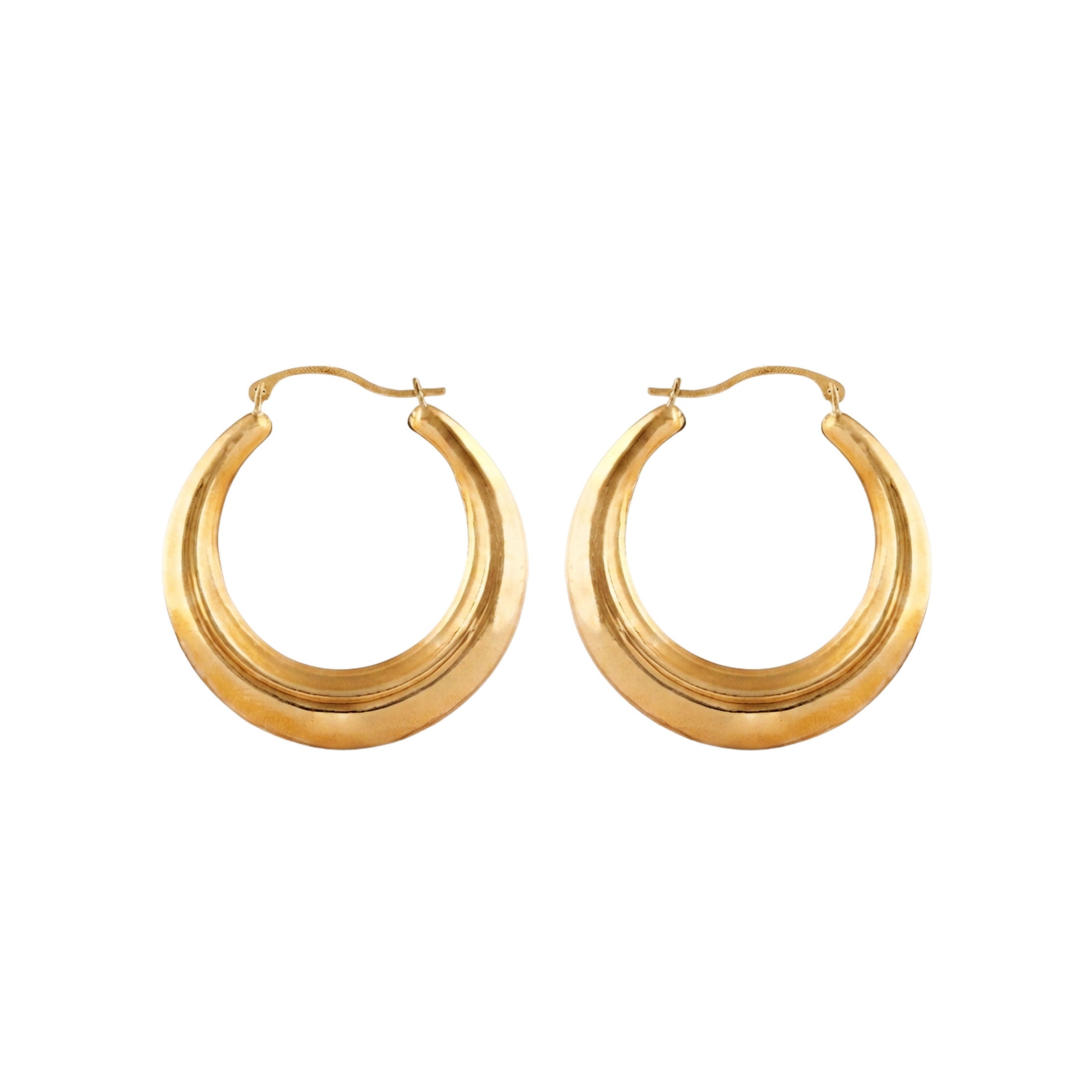 Real 10K Yellow Gold Classic Hoop Earrings – 30mm