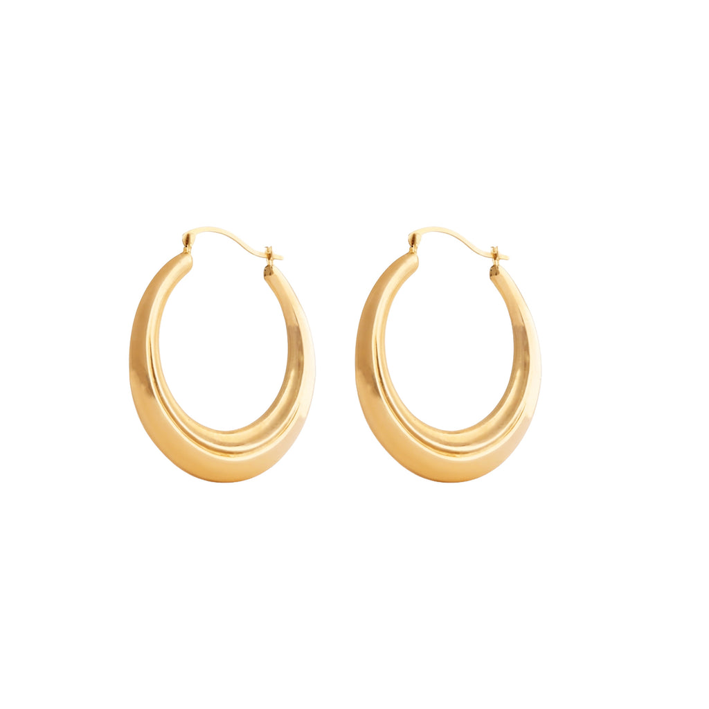 Real 10K Yellow Gold Classic Hoop Earrings – 30mm