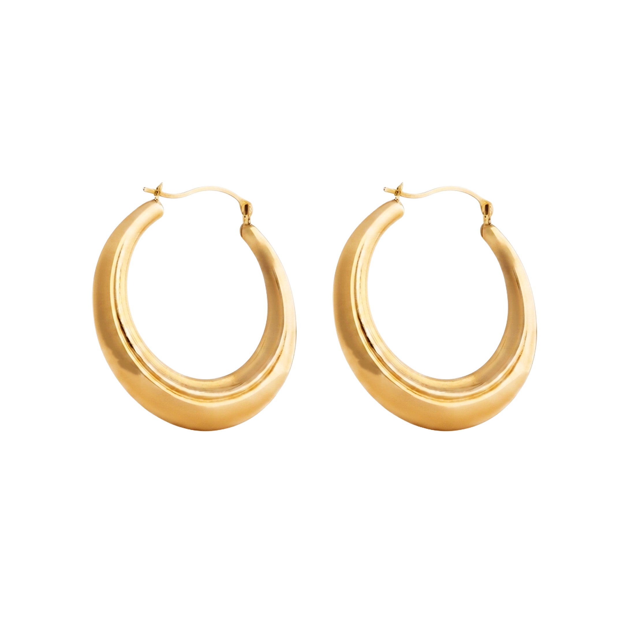 Real 10K Yellow Gold Classic Hoop Earrings – 30mm