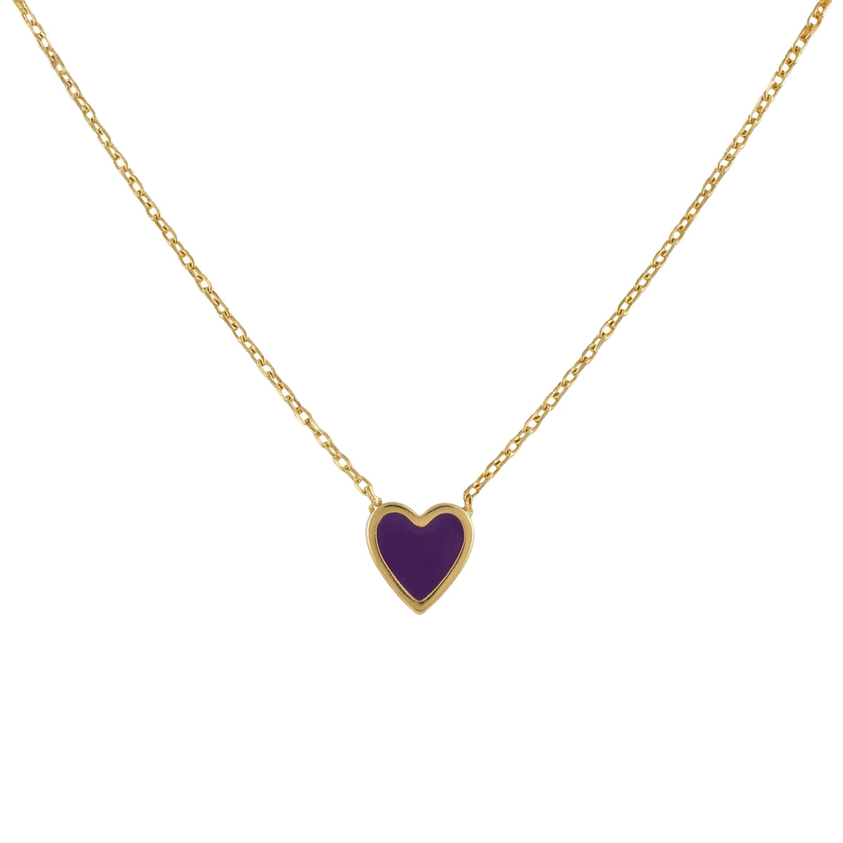 Heart Necklace 18 Inches-yellow Gold Overlay real sterling silver 925-gift ready