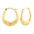 Heart Pattern Hoop Earrings | Real 10K Yellow Gold | Dainty & Romantic