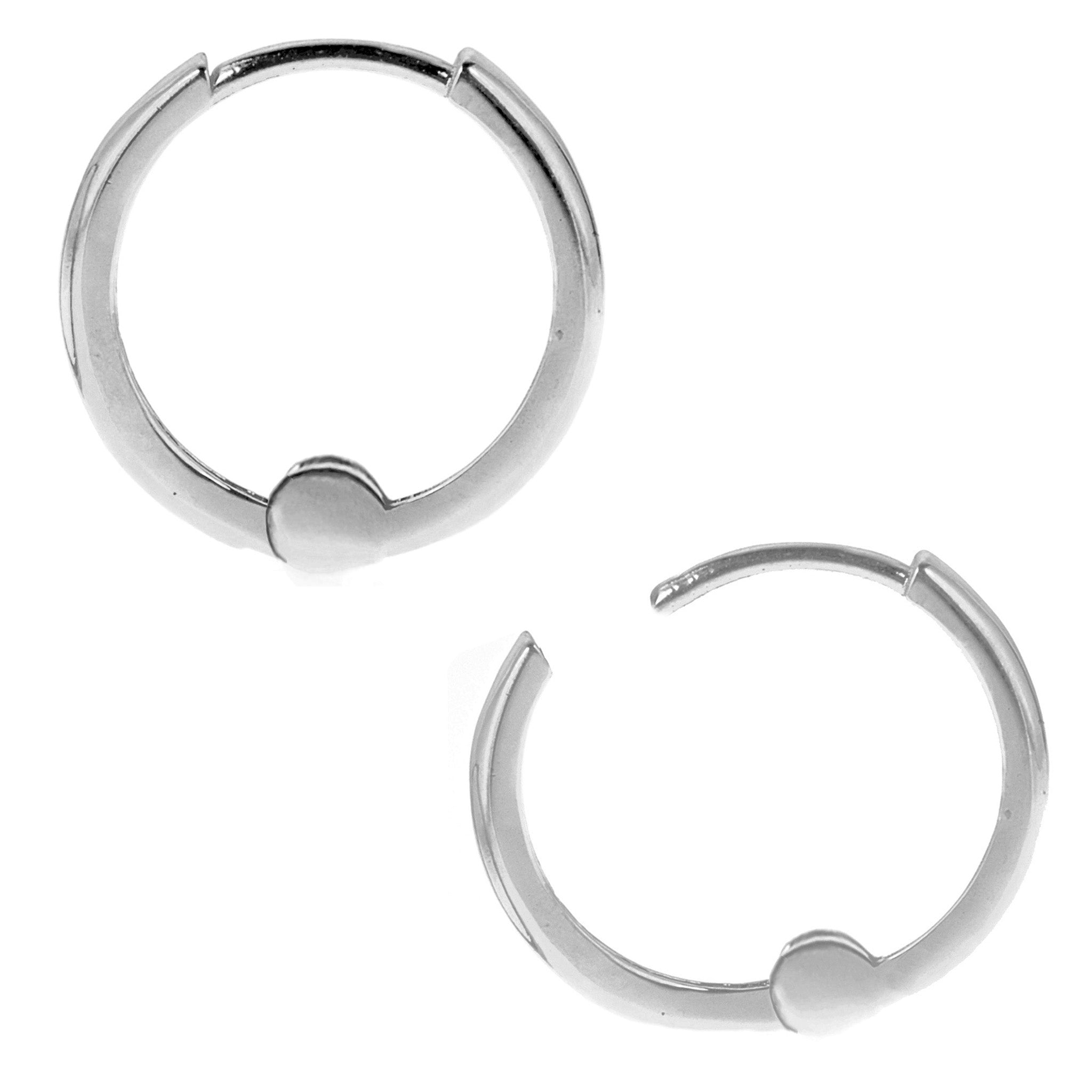 Tiny little Hoop Earrings Real 14K White Gold or Yellow Gold Dainty mini huggies Earrings – Gift ready