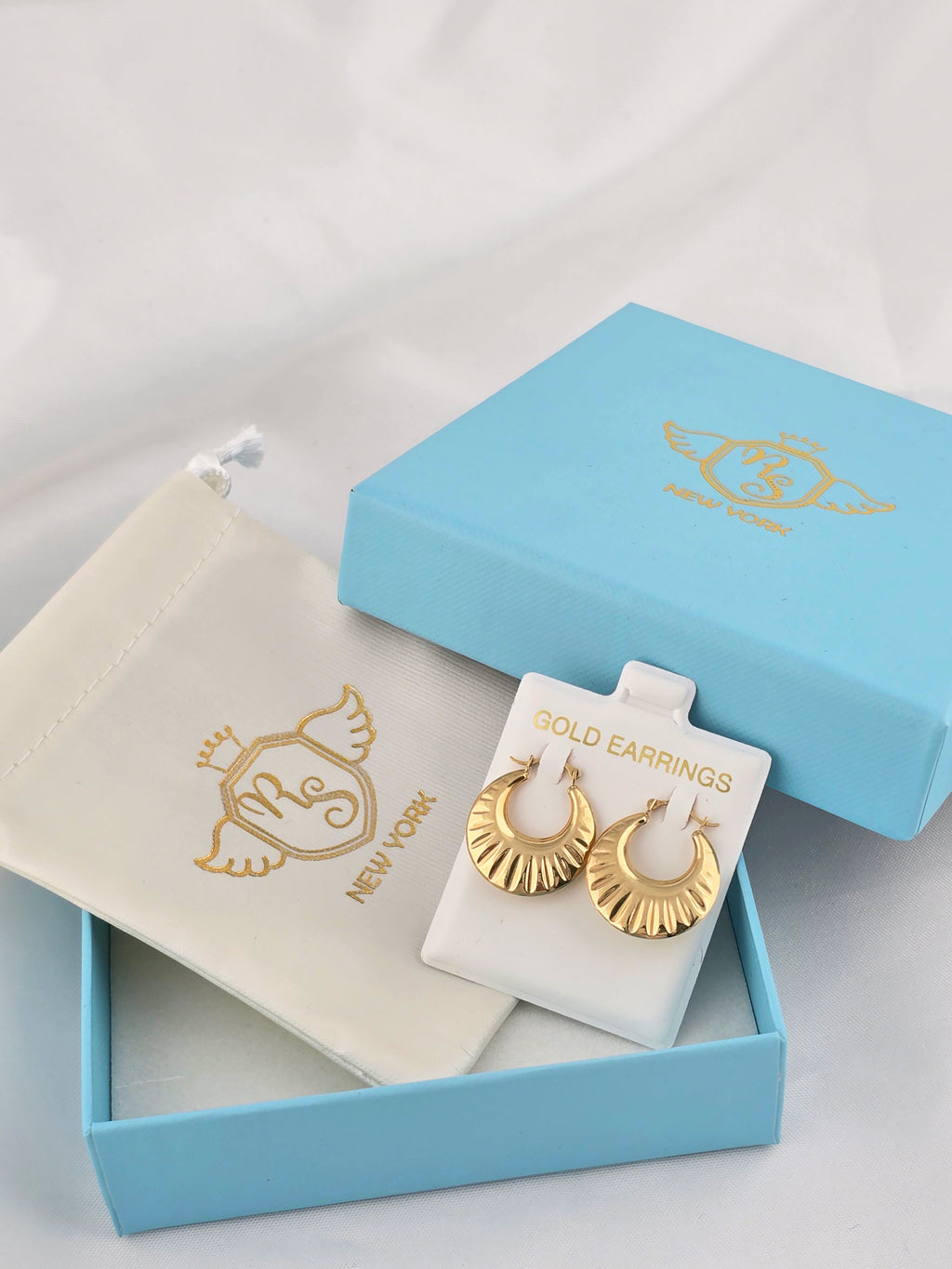 14K Real Gold Shrimp Hoop Earrings – Textured Yellow Gold Hoops