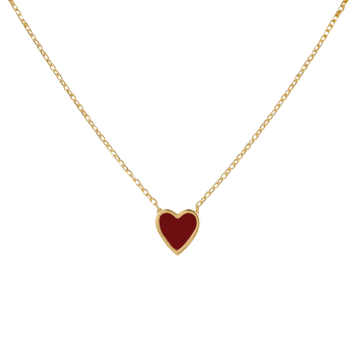 Heart Necklace 18 Inches-yellow Gold Overlay real sterling silver 925-gift ready