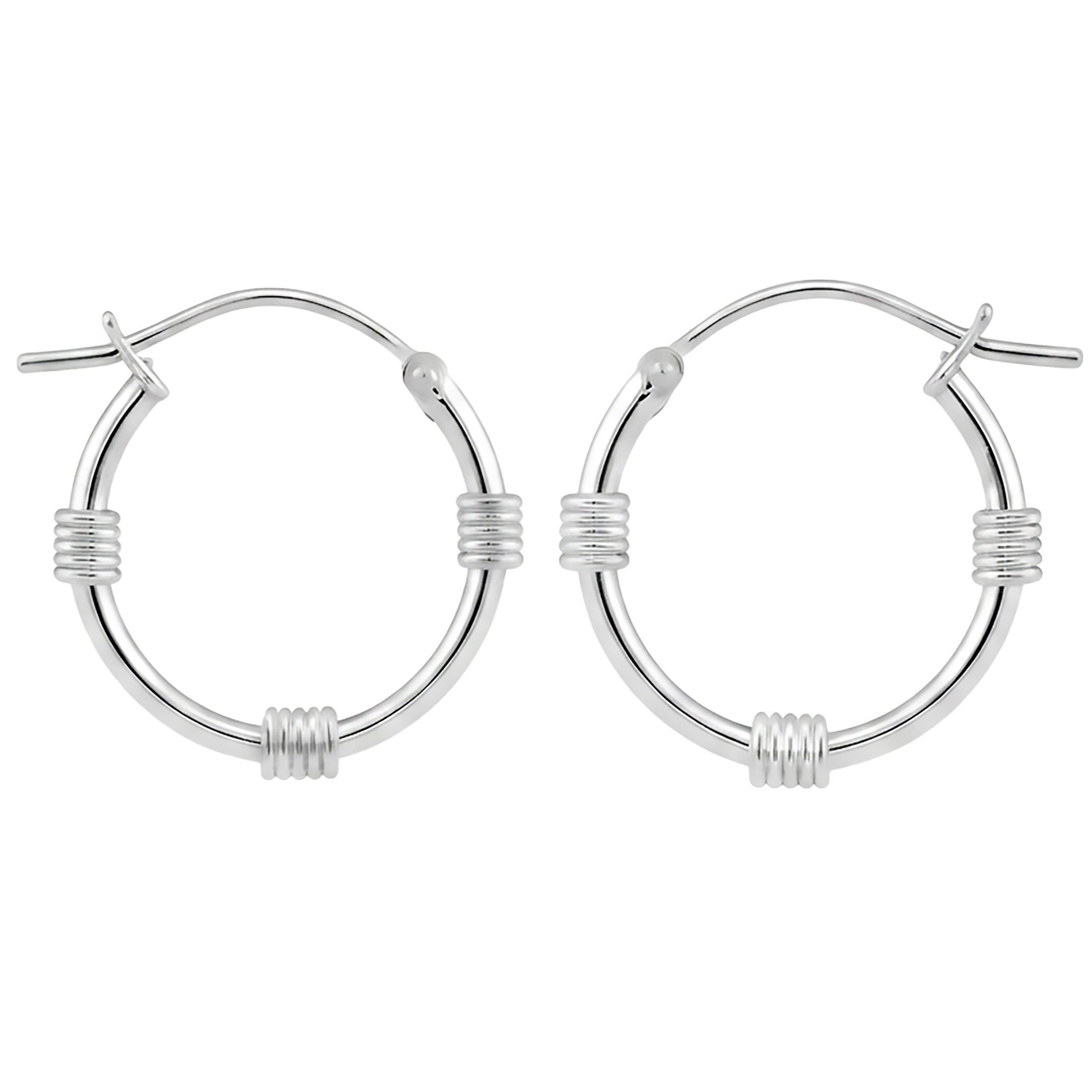 925 Sterling Silver 10mm Tiny Hobo Coil Hoop Earrings
