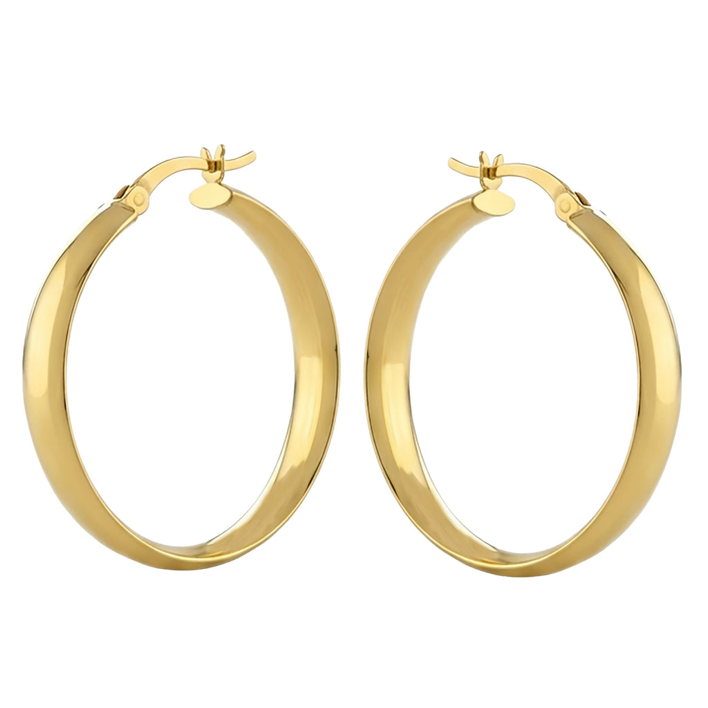 Gold-Plated Chunky Hoop Earrings — 30mm