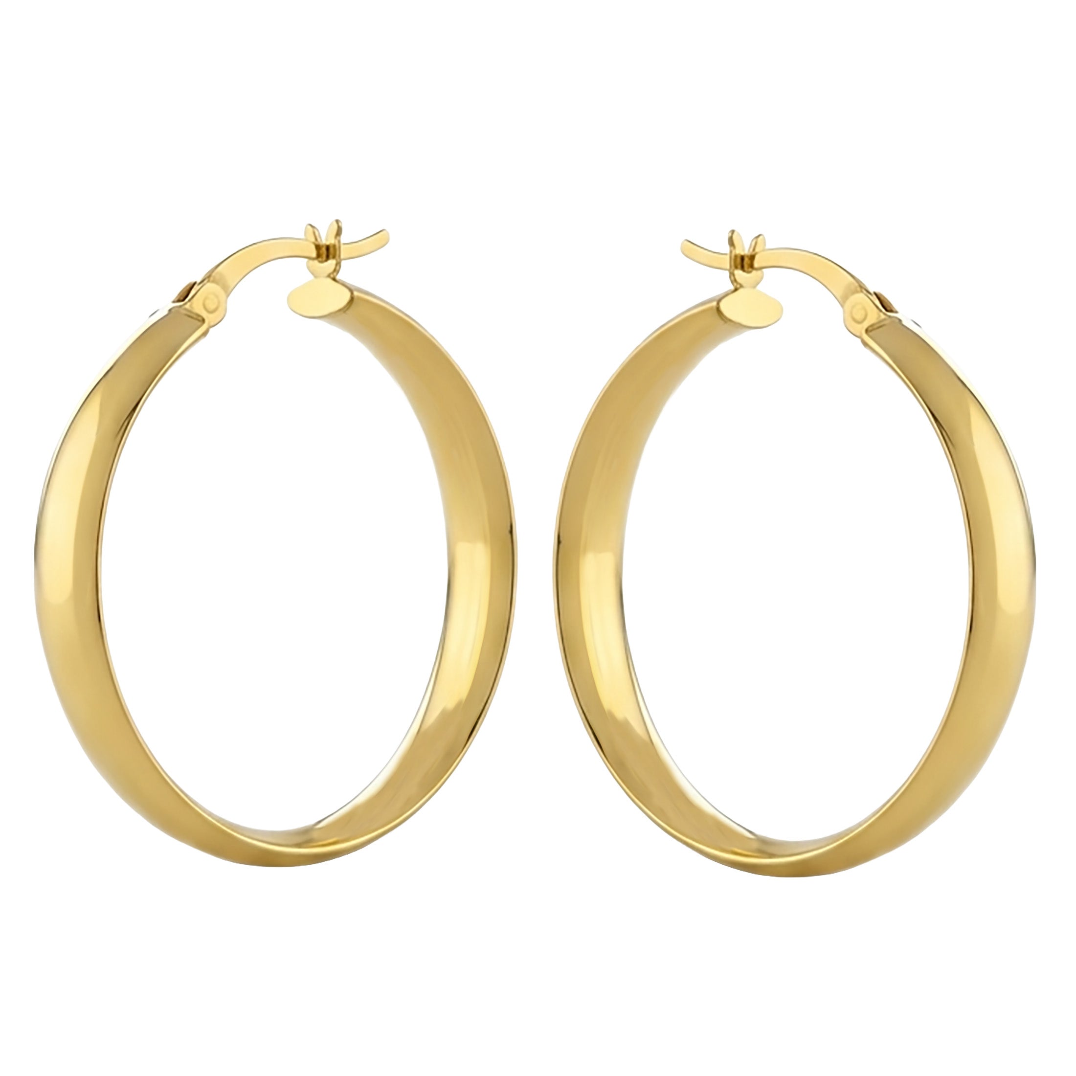 Gold-Plated Chunky Hoop Earrings — 30mm